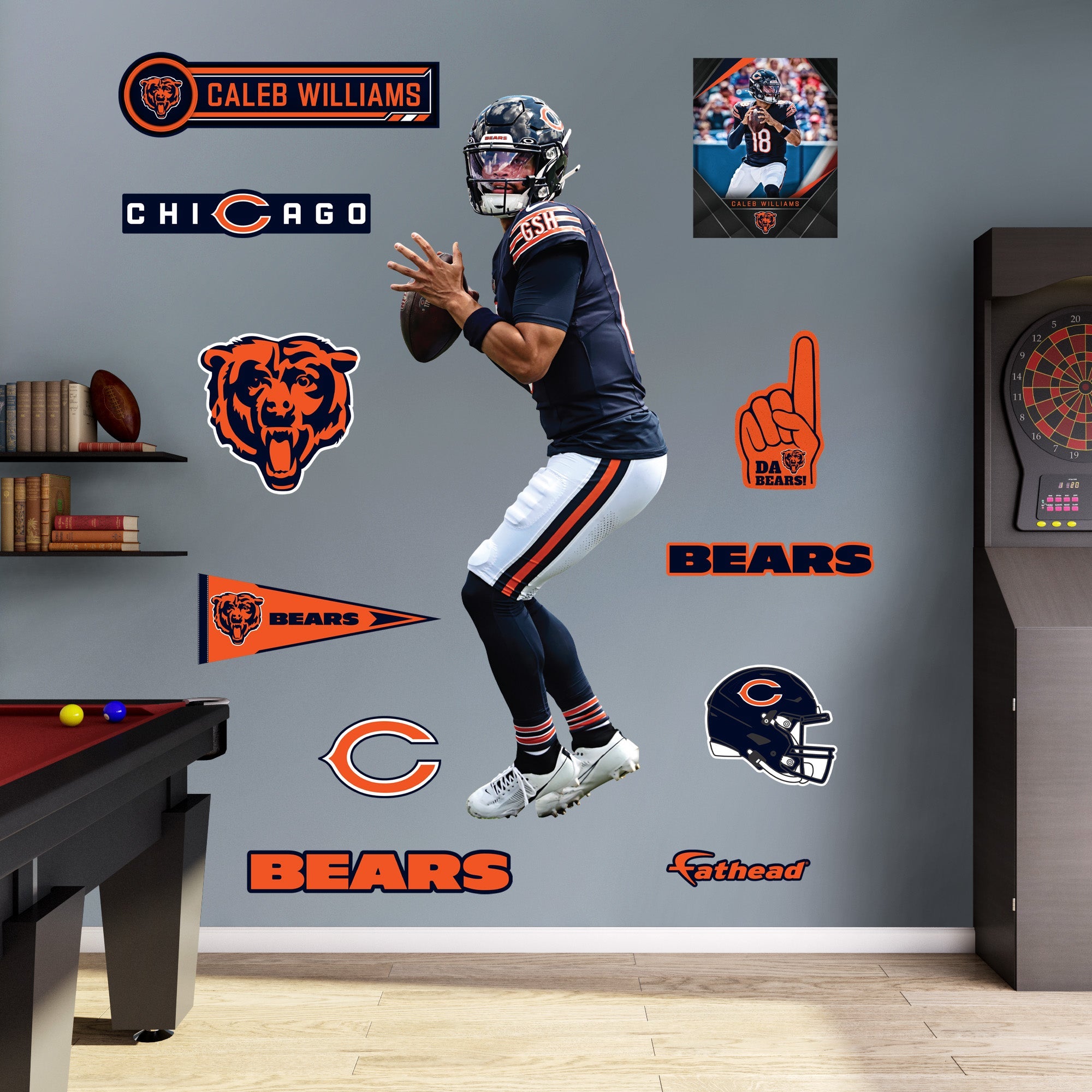 Caleb Williams - RealBig Collection - Official NFL - Chicago Bears - Reusable Vinyl Wall Decals
