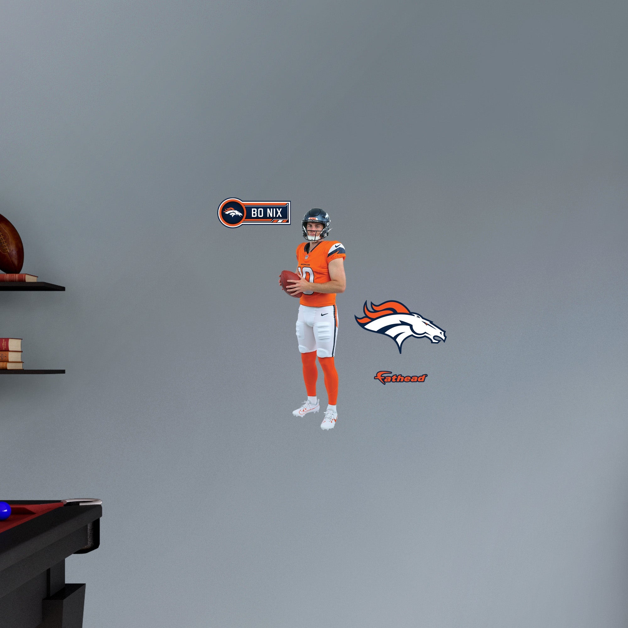 Bo Nix - RealBig Preseason Collection - Official NFL - Denver Broncos - Reusable Vinyl Wall Decals