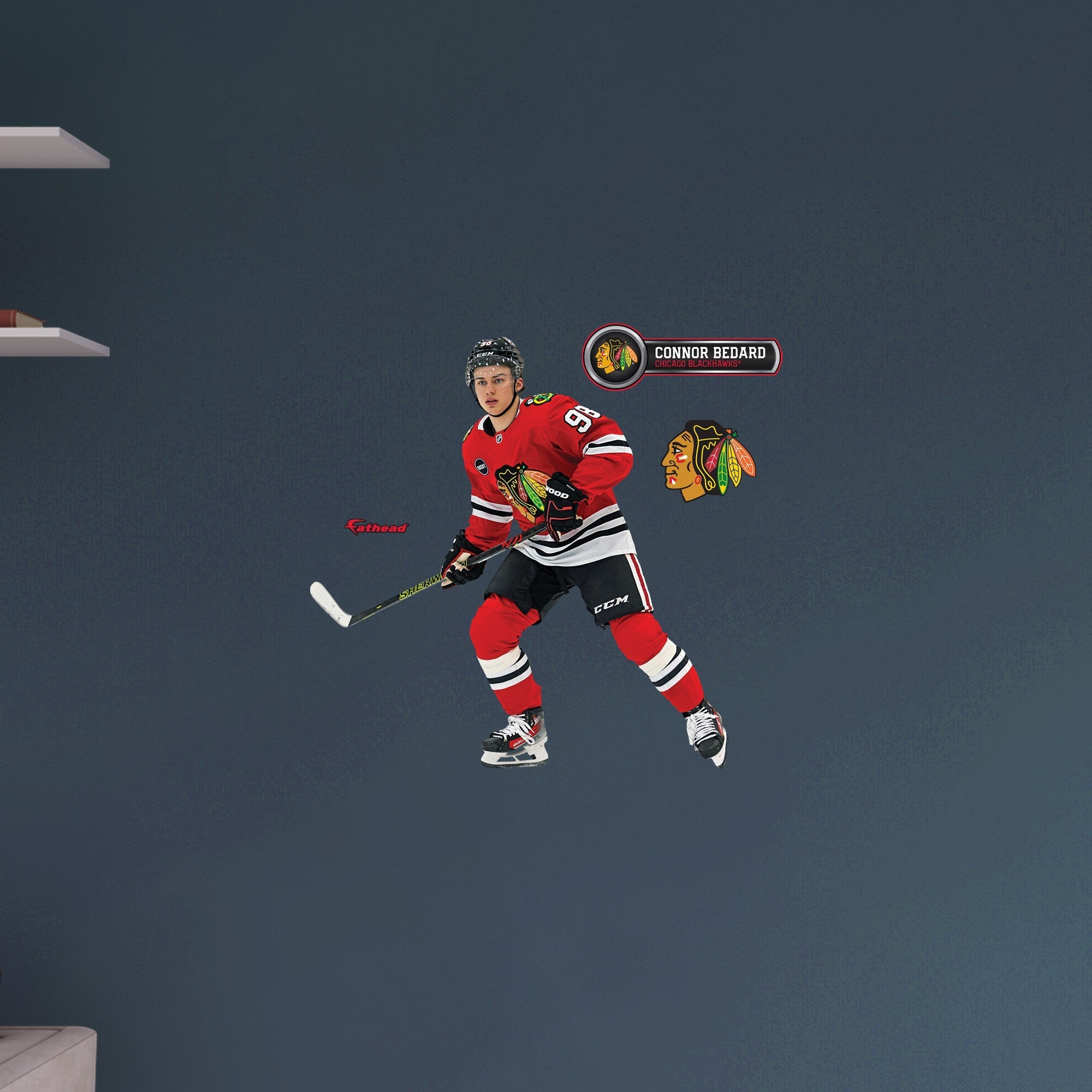 Connor Bedard - RealBig Collection - Official NHL - Chicago Blackhawks - Reusable Vinyl Wall Decals