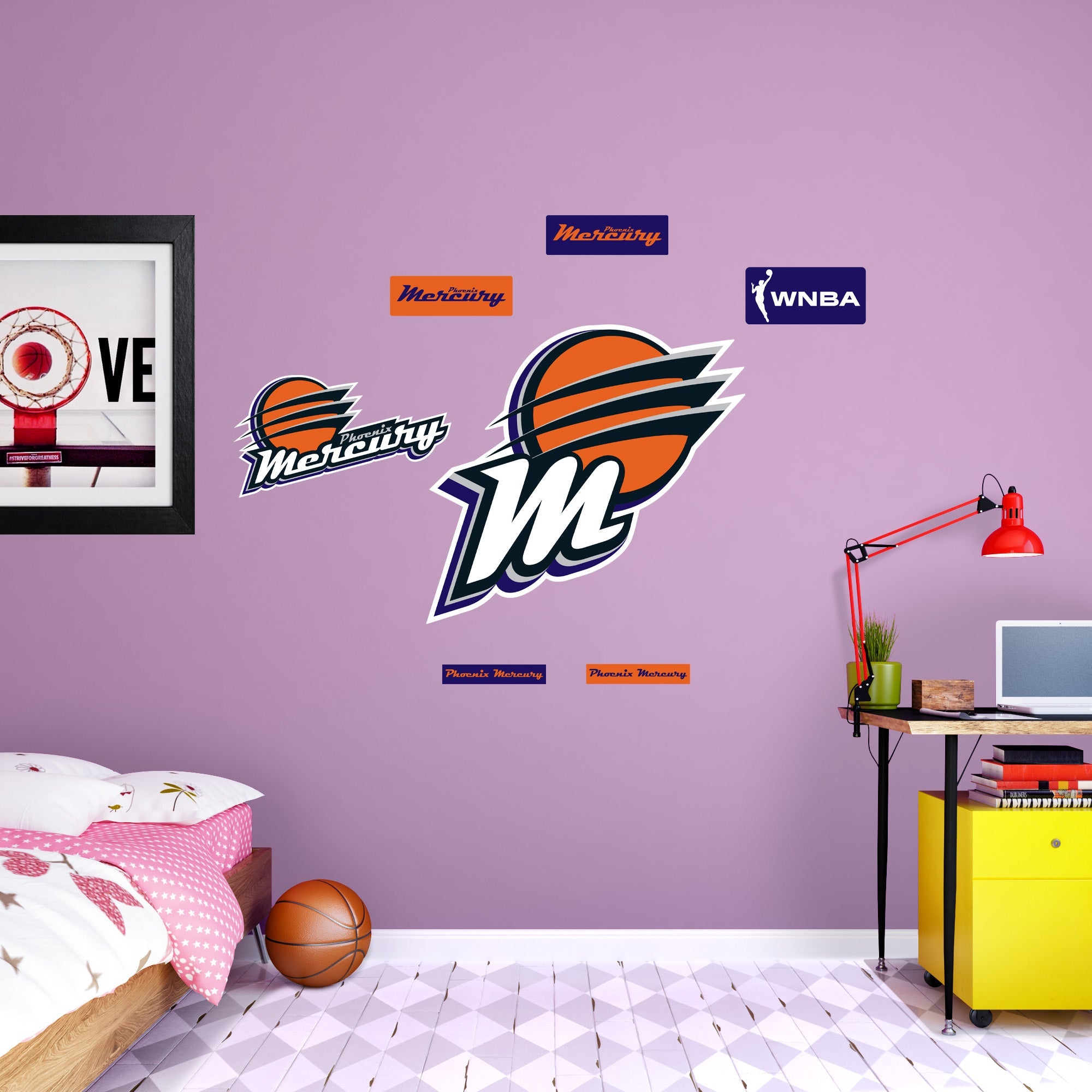 Phoenix Mercury - RealBig Logo Collection - Official WNBA - Reusable Vinyl Wall Decals