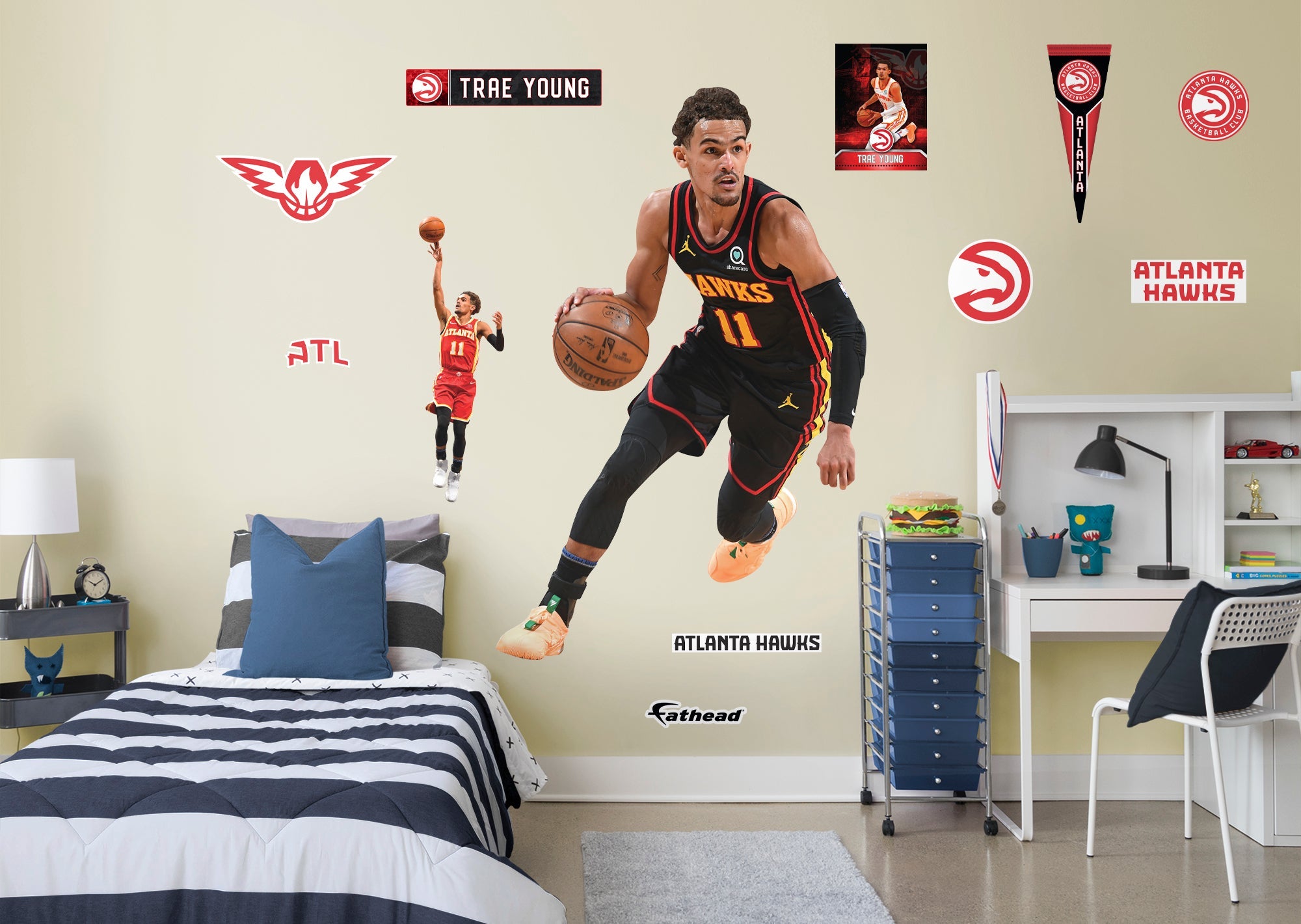 Trae Young - RealBig Statement Collection - Official NBA - Atlanta Hawks - Reusable Vinyl Wall Decals