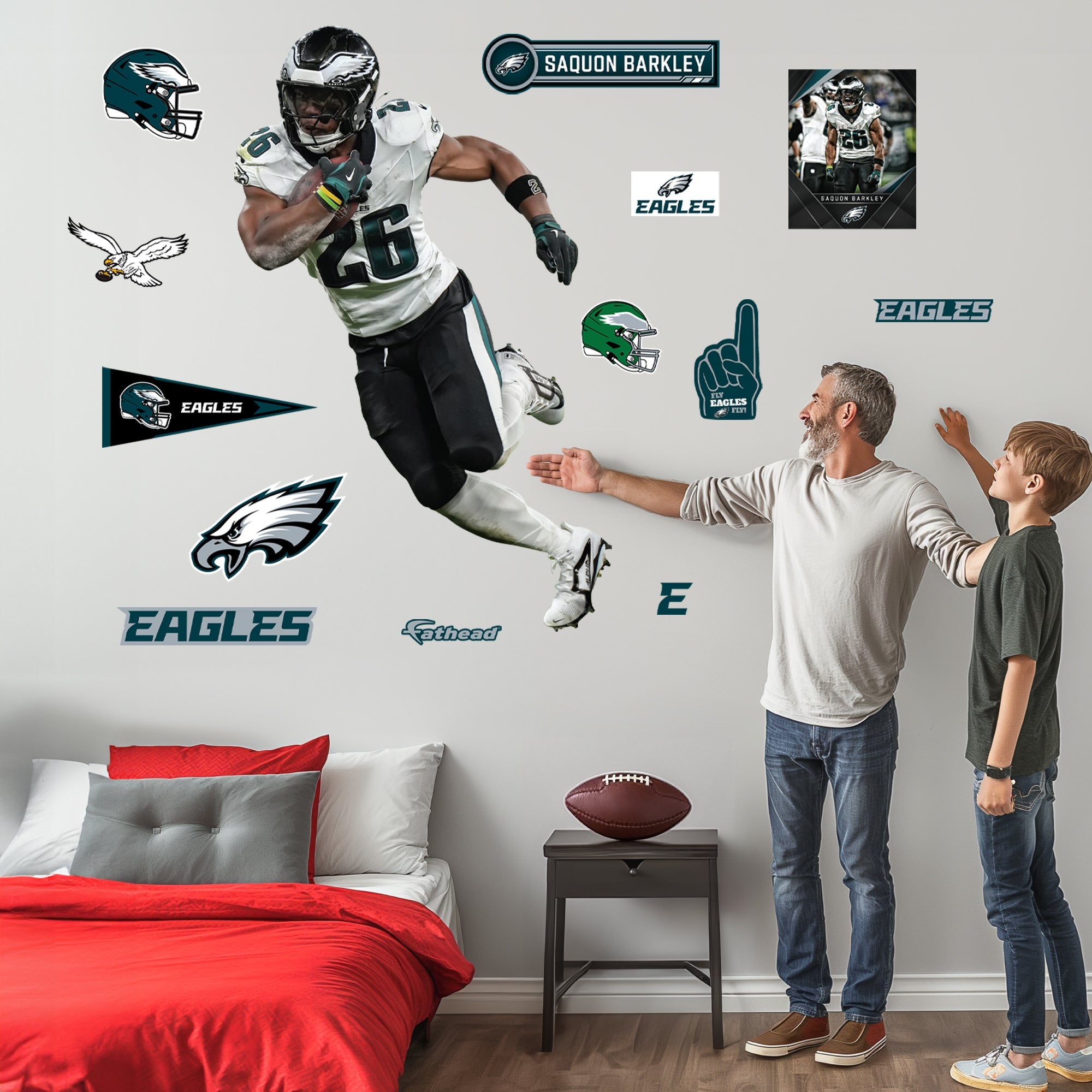 Saquon Barkley - RealBig Collection - Official NFL - Philadelphia Eagles - Reusable Vinyl Wall Decals
