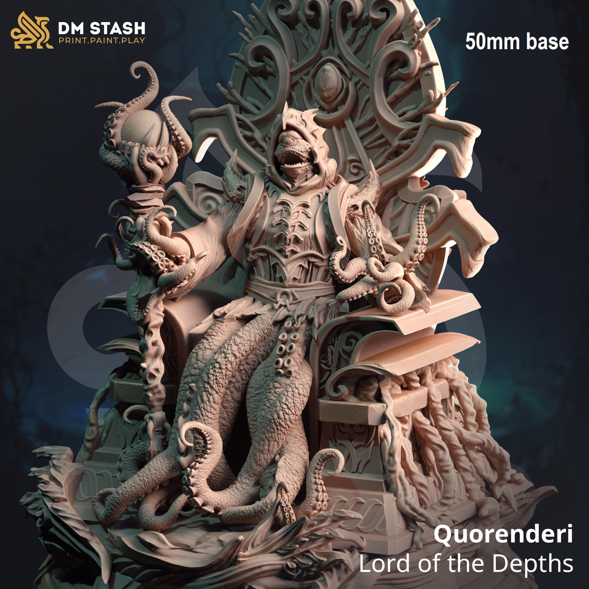 Quorenderi, Lord of the Depths (Royal Squid Horror) - Seated in Throne