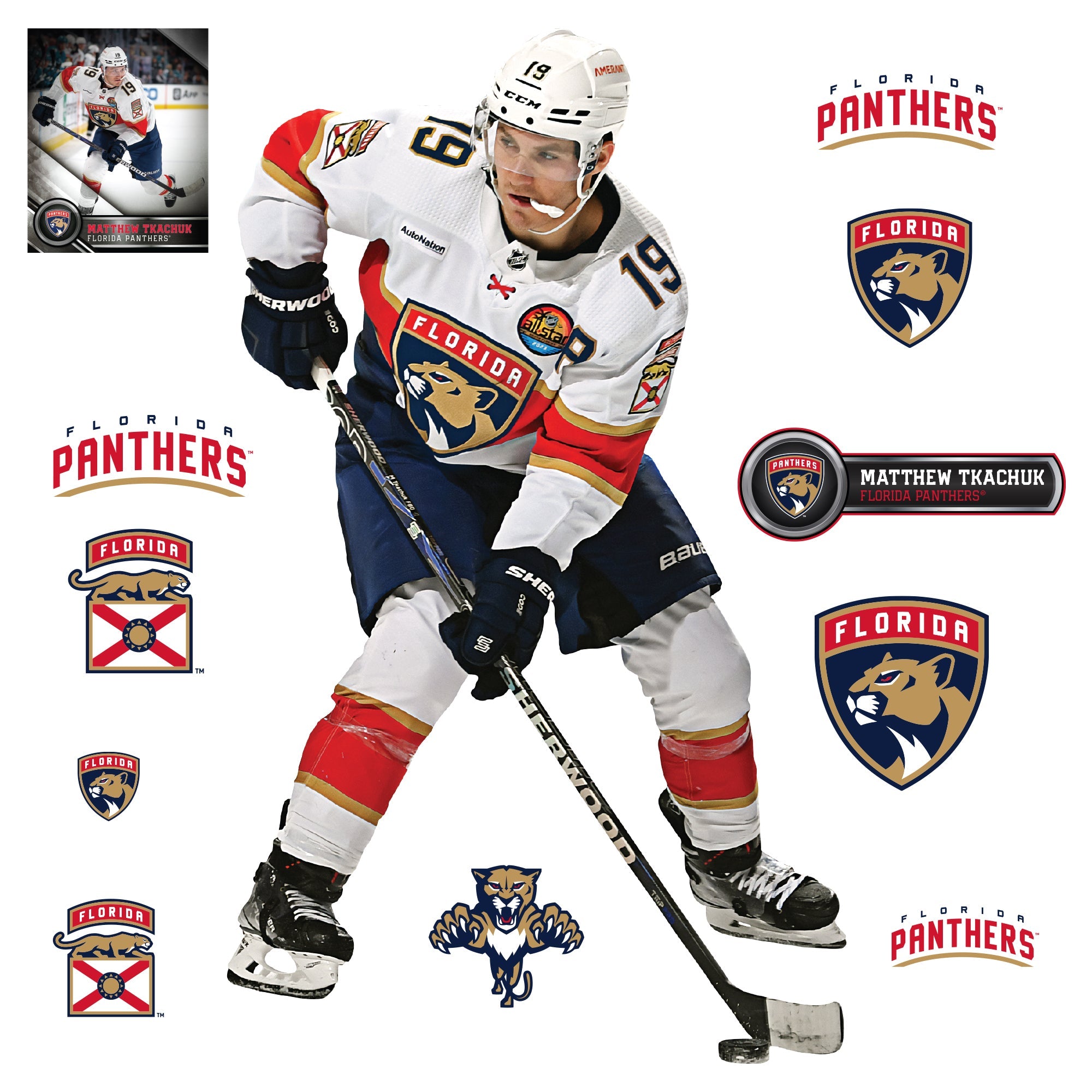 Matthew Tkachuk - RealBig Collection - Official NHL - Florida Panthers - Reusable Vinyl Wall Decals
