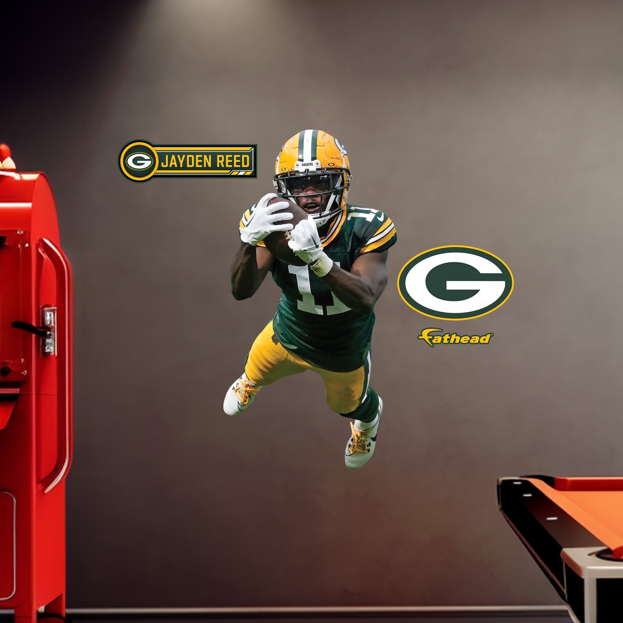 Jayden Reed - RealBig Diving Catch Collection - Official NFL - Green Bay Packers - Reusable Vinyl Wall Decals