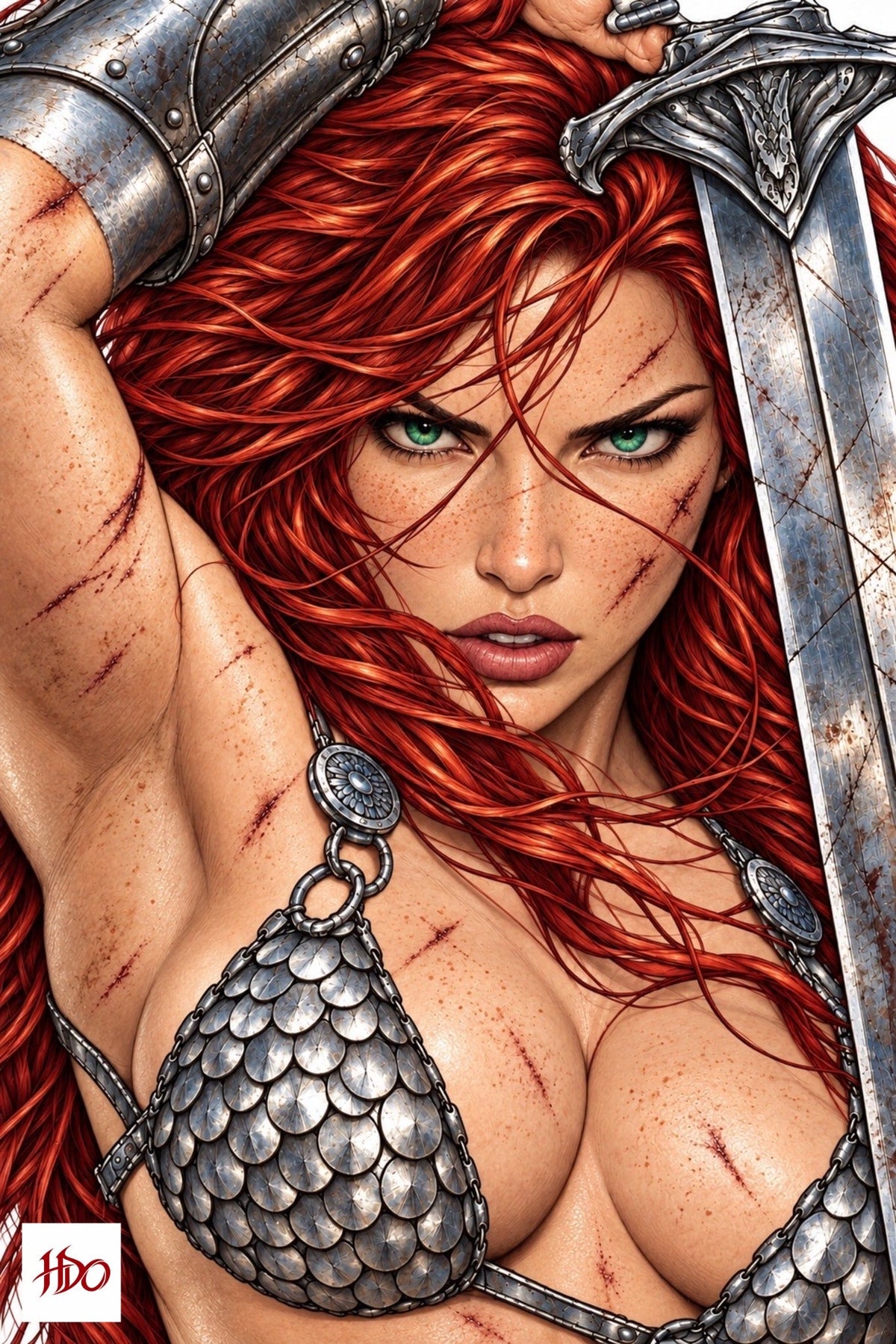 Red Sonja — Cover B | 11×17 Fan Art Print by Lusitan Art