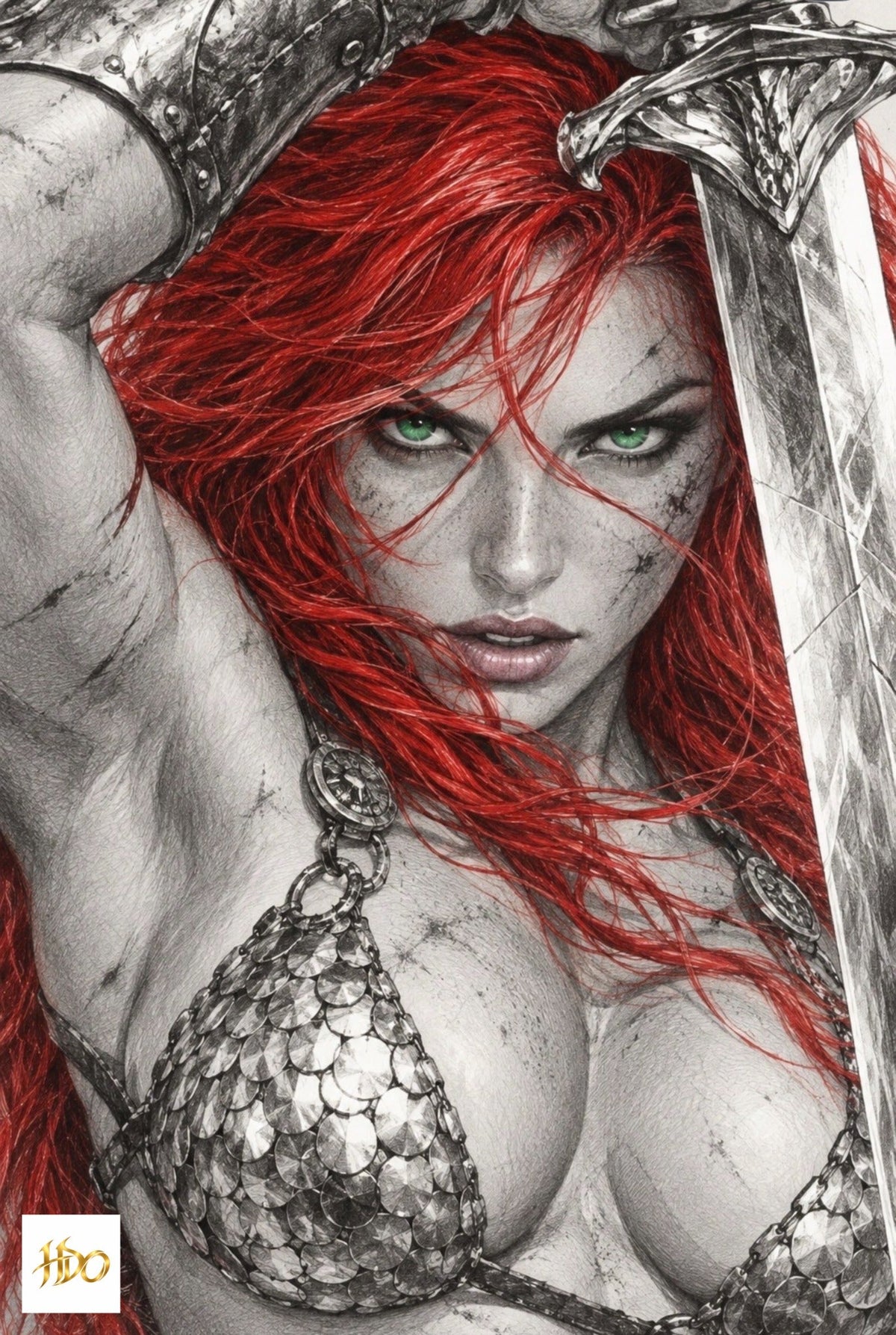 Red Sonja — Cover C | 11×17 Fan Art Print by Lusitan Art