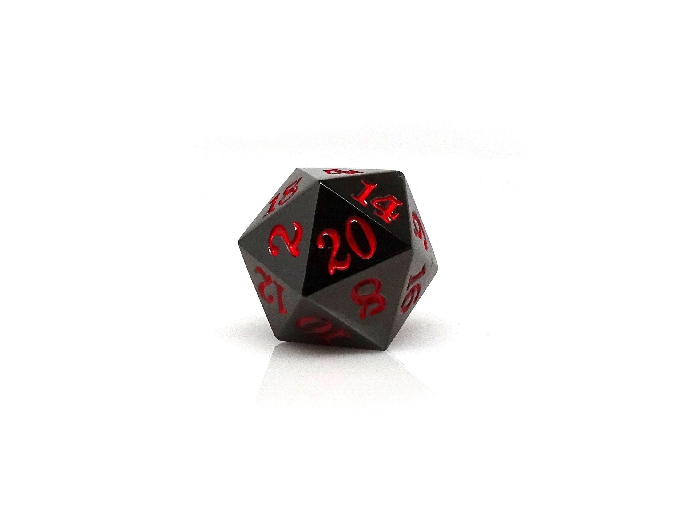 Gun Metal D20 - Signature Font - Red Font
