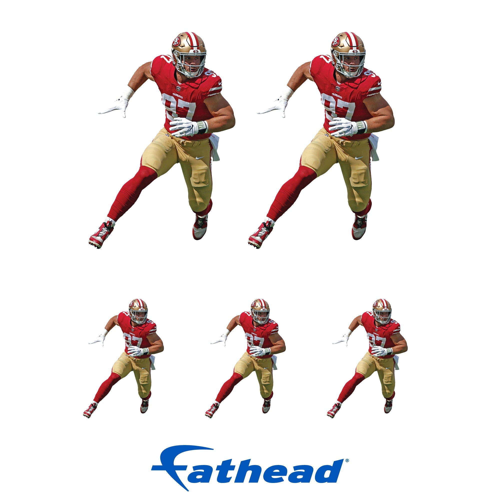 Nick Bosa - 5 Minis (Mixed Sizes) - Official NFL - San Francisco 49ers - Reusable Vinyl Decals