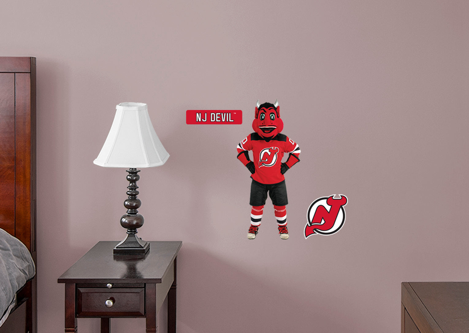 NJ Devil Mascot - RealBig Collection - Official NHL - New Jersey Devils - Reusable Vinyl Wall Decals