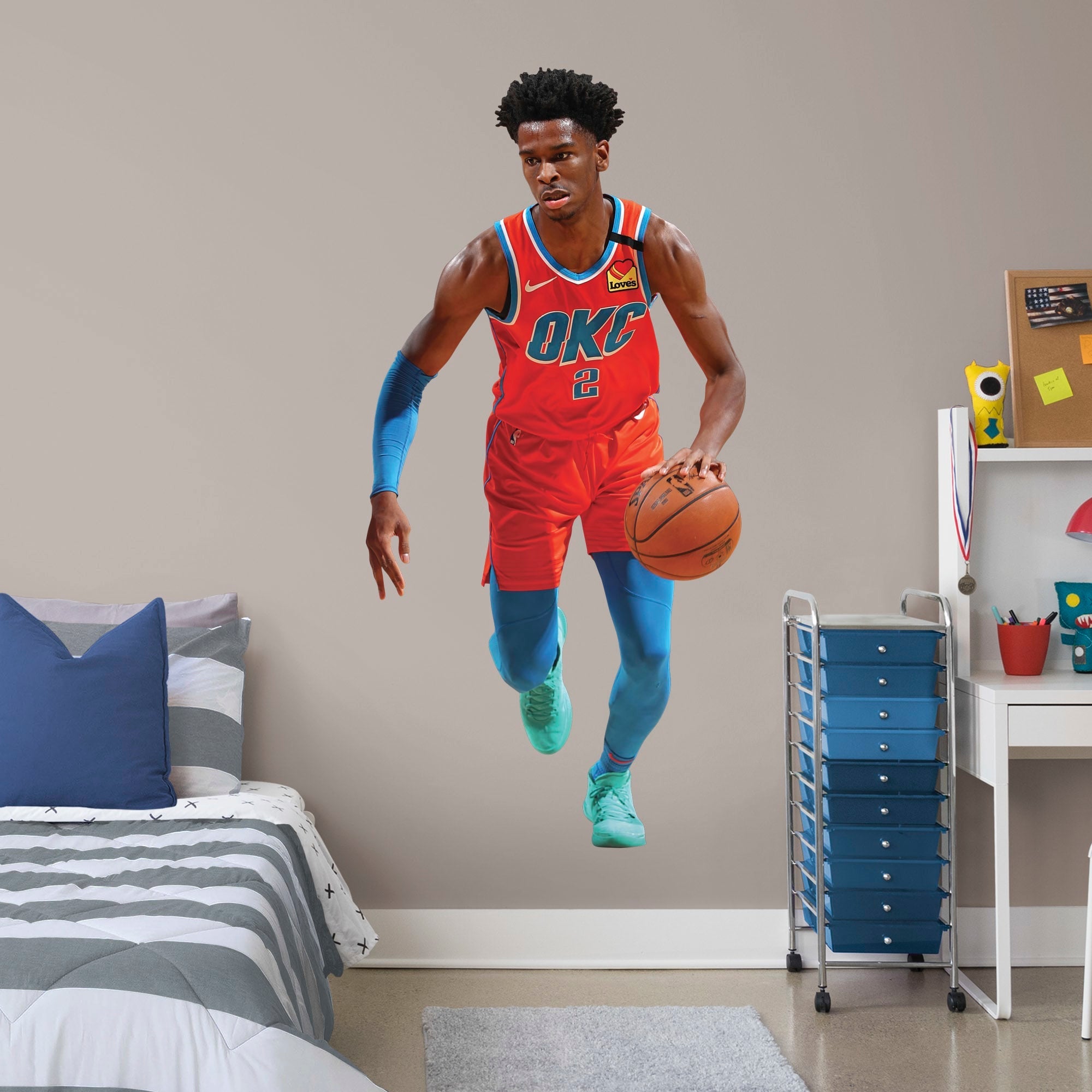 Shai Gilgeous-Alexander - RealBig Collection - Official NBA - Oklahoma City Thunder - Reusable Vinyl Wall Decals #1