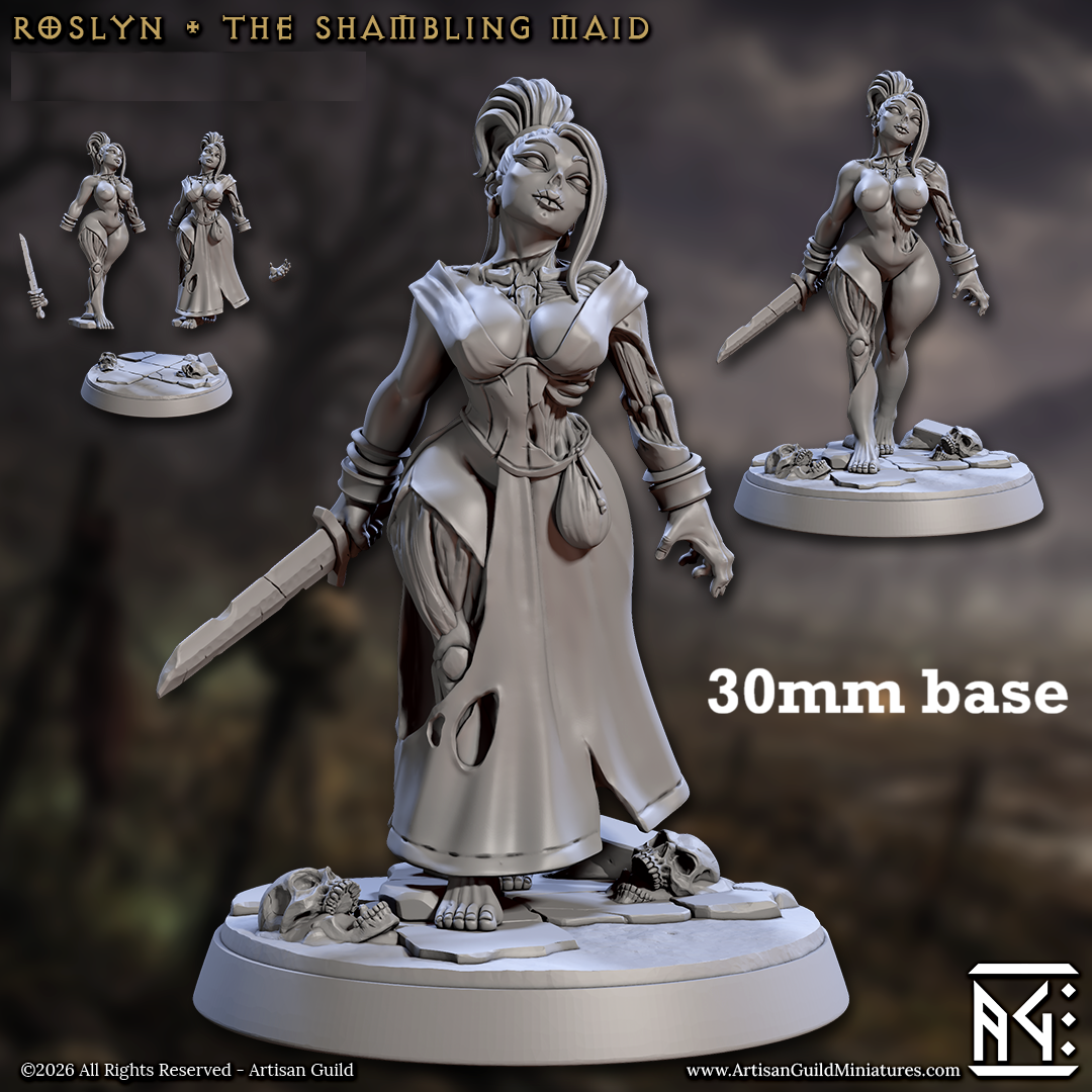 Roslyn, the Shambling Maid (Female Zombie Pinup)