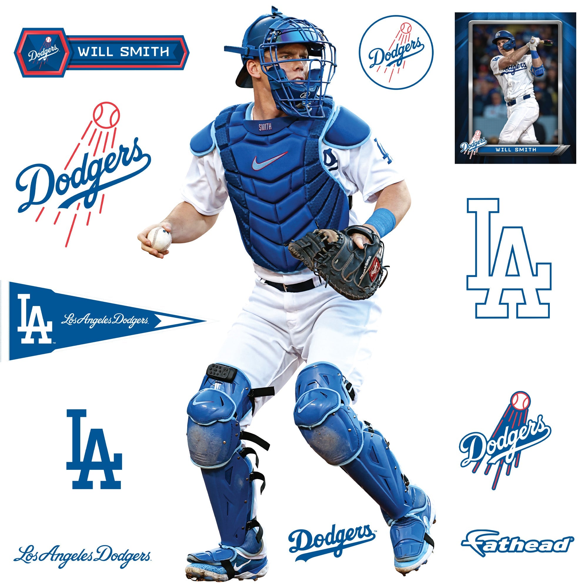 Will Smith - RealBig Collection - Official MLB - Los Angeles Dodgers - Reusable Vinyl Wall Decals