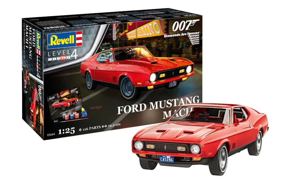 Revell 5664 1/25 James Bond Ford Mustang Mach I Car from Diamonds Are Forever Mo
