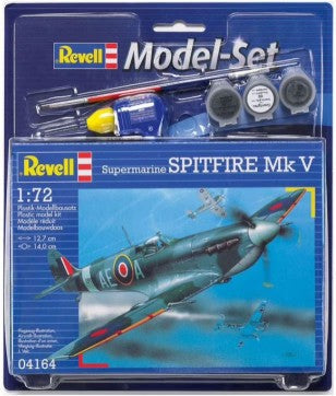 Revell 64164 1/72 Spitfire Mk V Fighter w/paint & glue