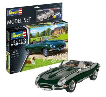 Revell 67687 1/24 Jaguar E-Type Roadster w/paint & glue (D)