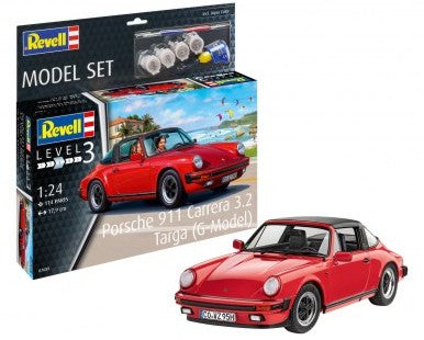 Revell 67689 1/24 Porsche 911G Carrera 3.2 Targa Car w/paint & glue