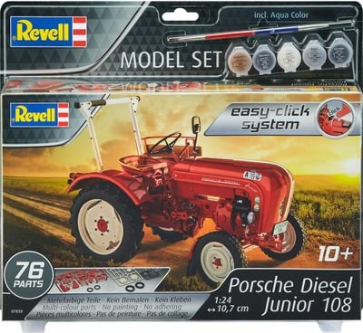 Revell 67820 1/24 Porsche Diesel Junior 108 Farm Tractor (Snap) w/paint & glue (D)