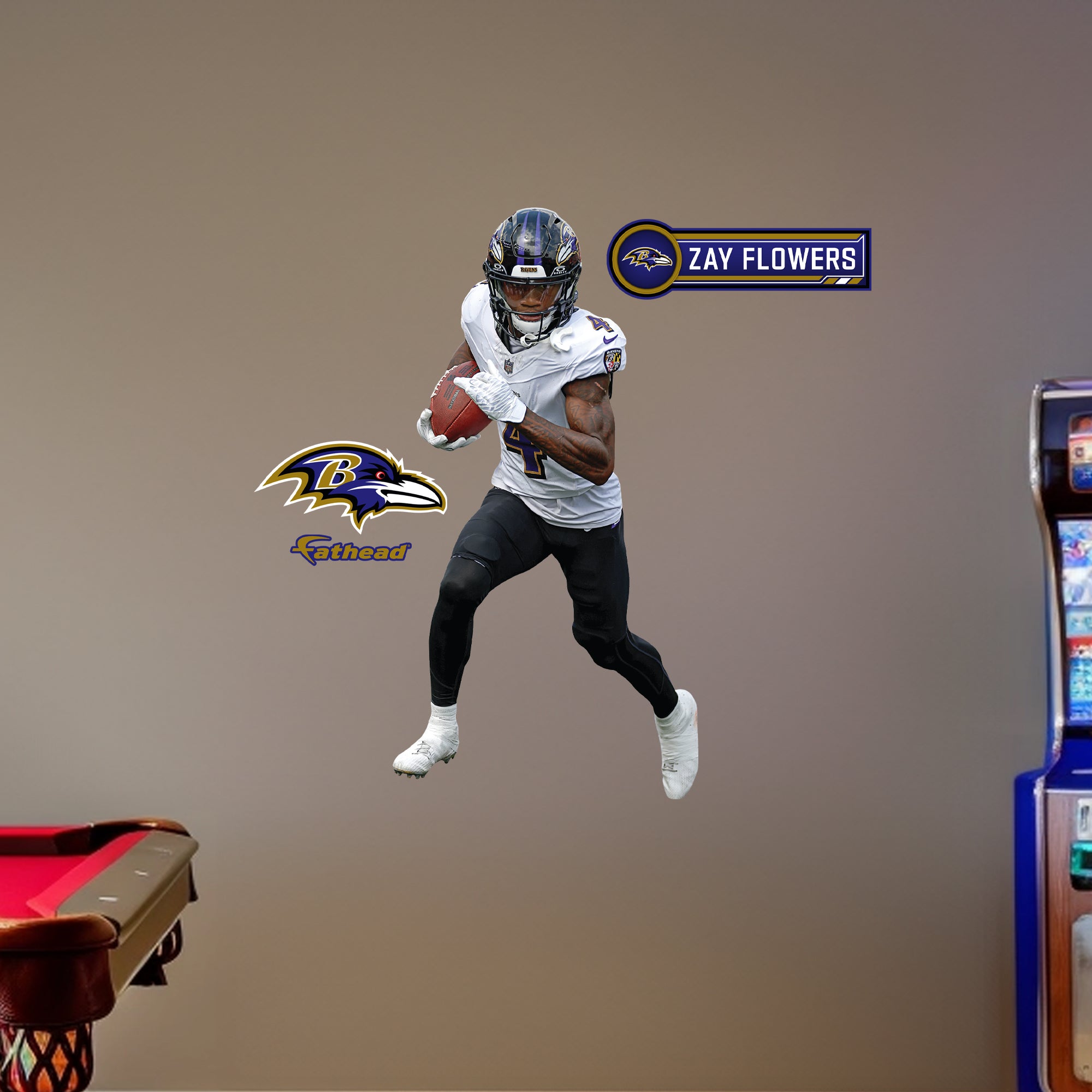 Zay Flowers - RealBig Collection - Official NFL - Baltimore Ravens - Reusable Vinyl Wall Decals