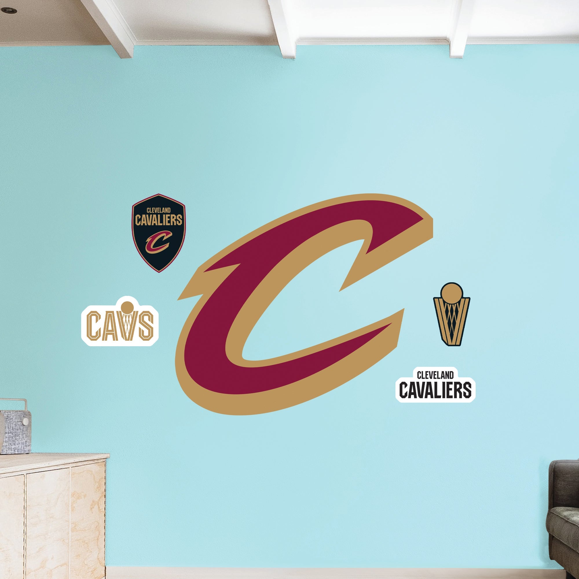 Cleveland Cavaliers - RealBig C Logo Collection - Official NBA - Reusable Vinyl Wall Decals