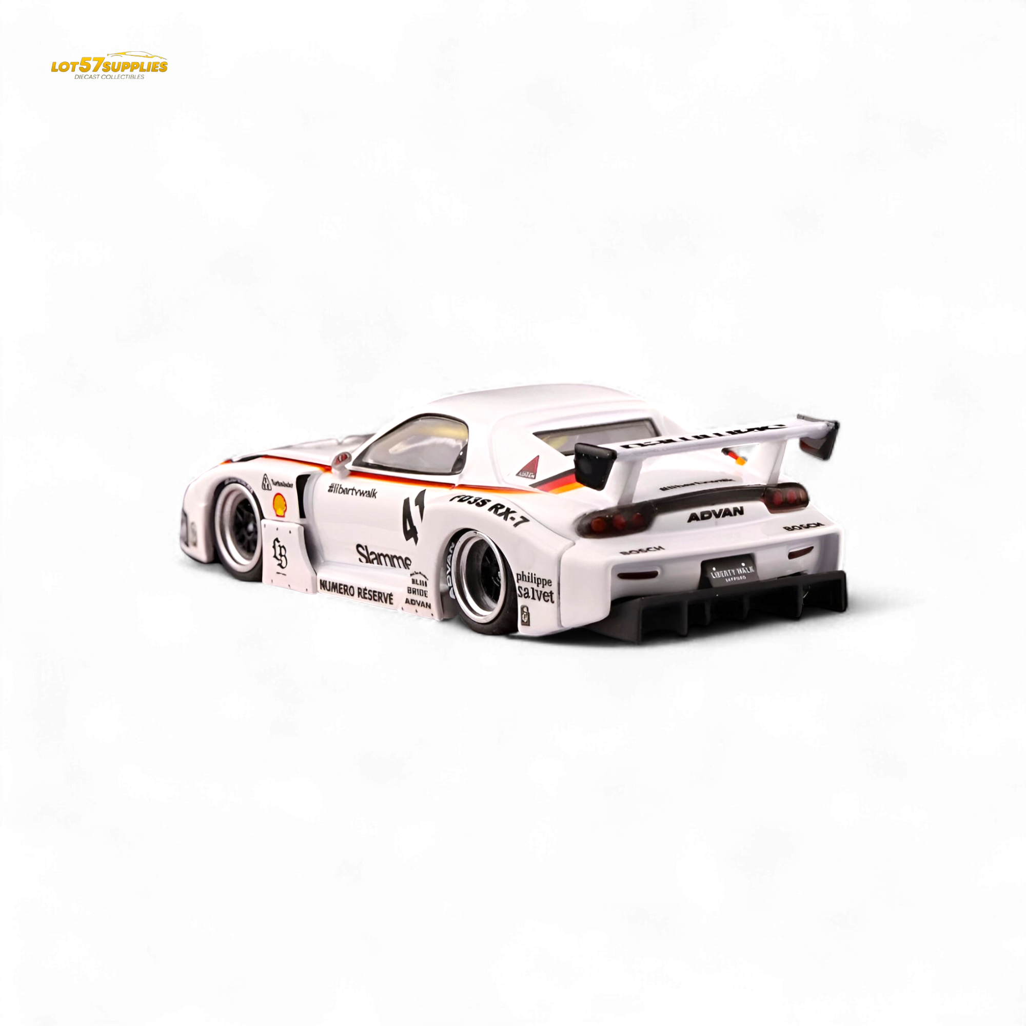 Inno64 Mazda RX-7 LBWK in White 1:64 IN64-LBWK-RX7-02