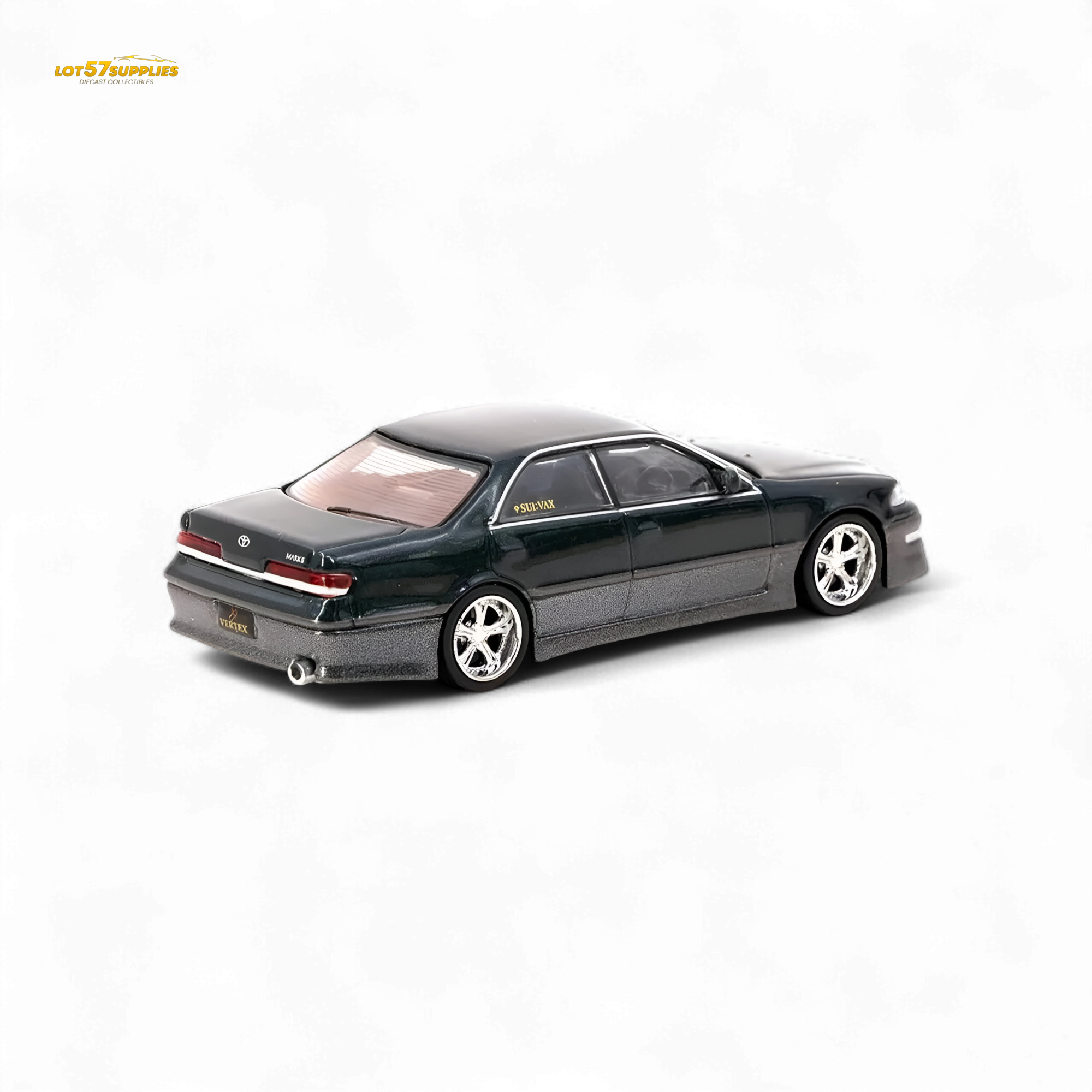 Tarmac Works Global64 VERTEX Toyota Mark II JZX100 Dark Green Metallic 1:64 T64G-024-GR