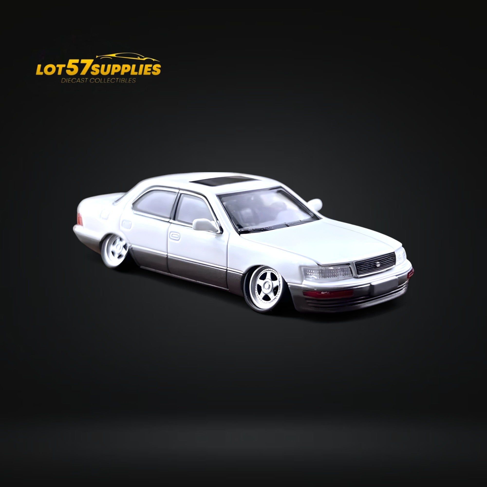Fine works64 Lexus LS400 - White/Gray Double Stanced 1:64