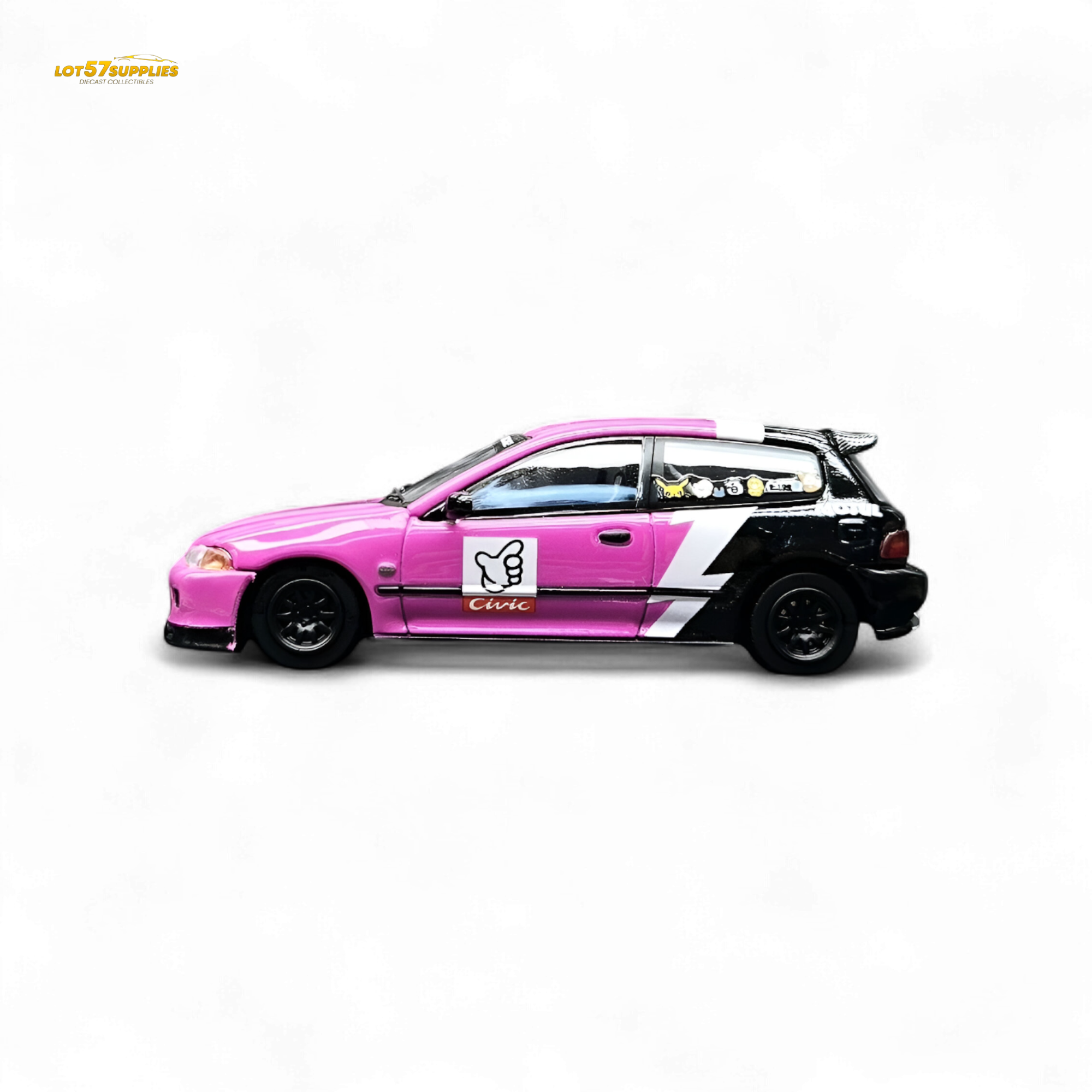 Street Weapon Honda Civic EG6 No Good Racing Pink - Black 1:64