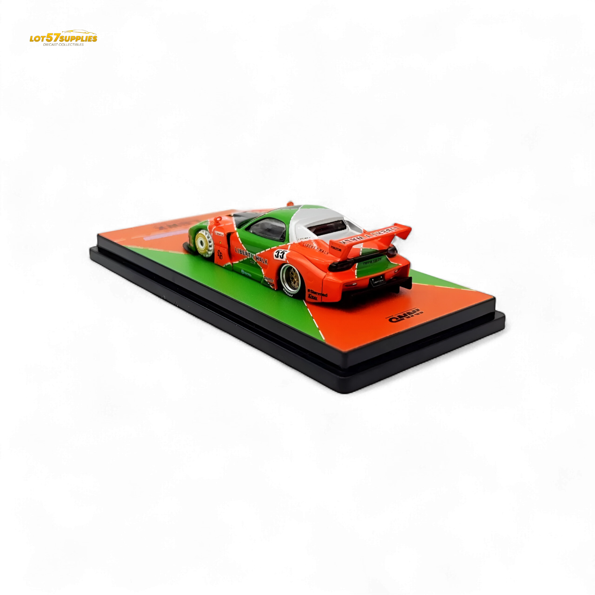 Inno64 Mazda RX-7 LBWK FD3S Orange/Green MDX 24' 1:64 IN64-LBWK-RX7-04