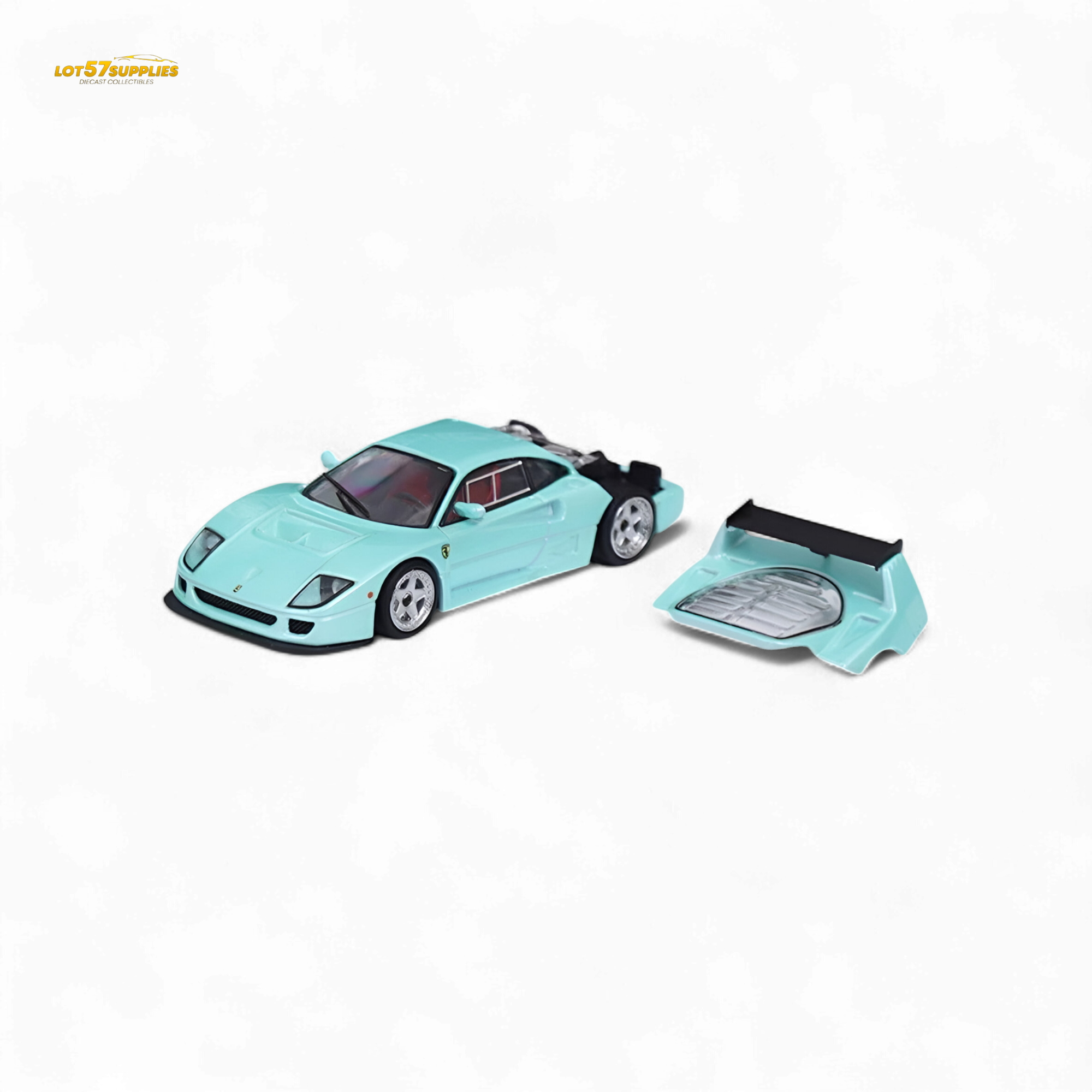 Stance Hunters Ferrari F40 LM Light Aqua Green With Removable Rear Engine Cover 1:64