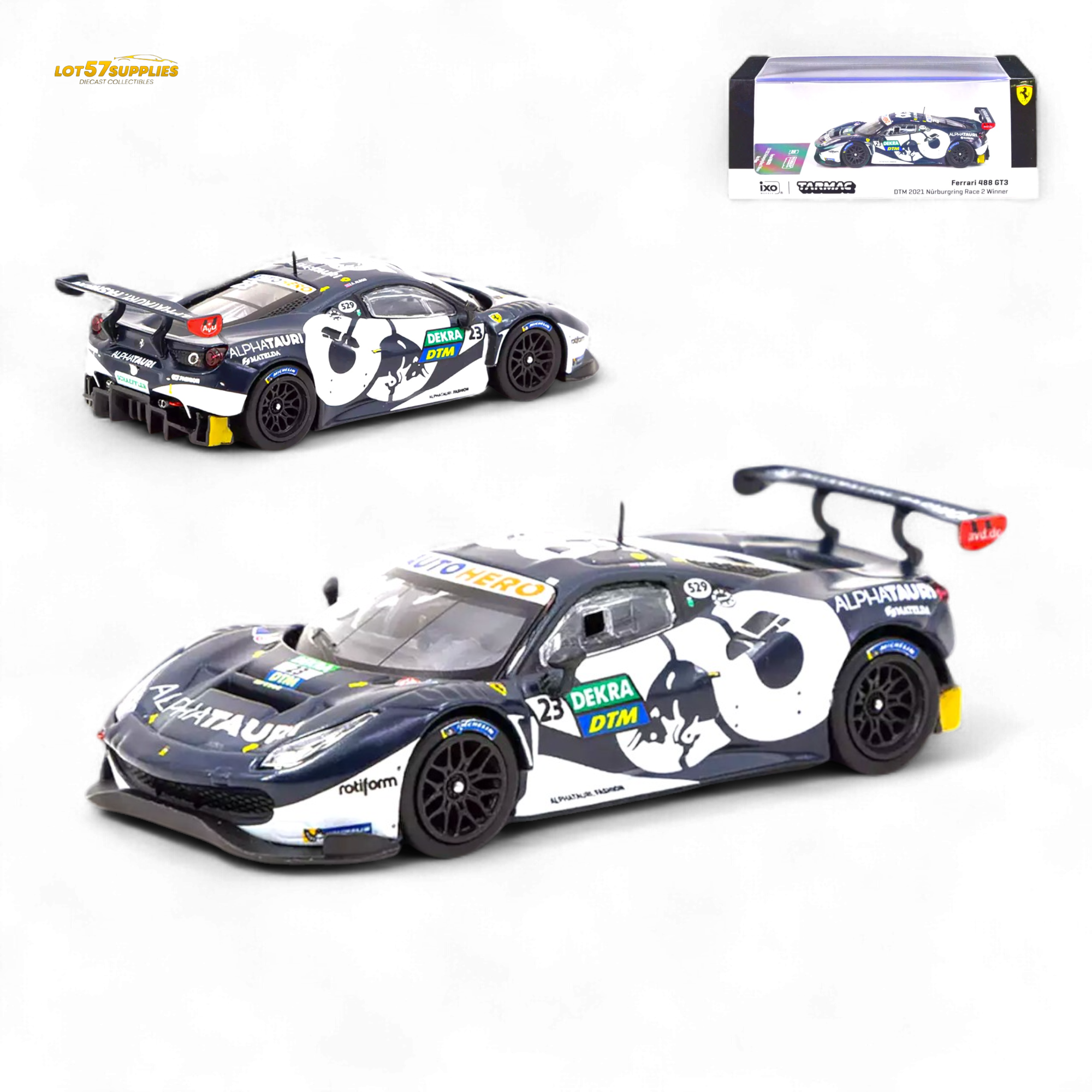 Tarmac Works Hobby64 Ferrari 488 GT3 DTM 2021 Alex Albon 1:64