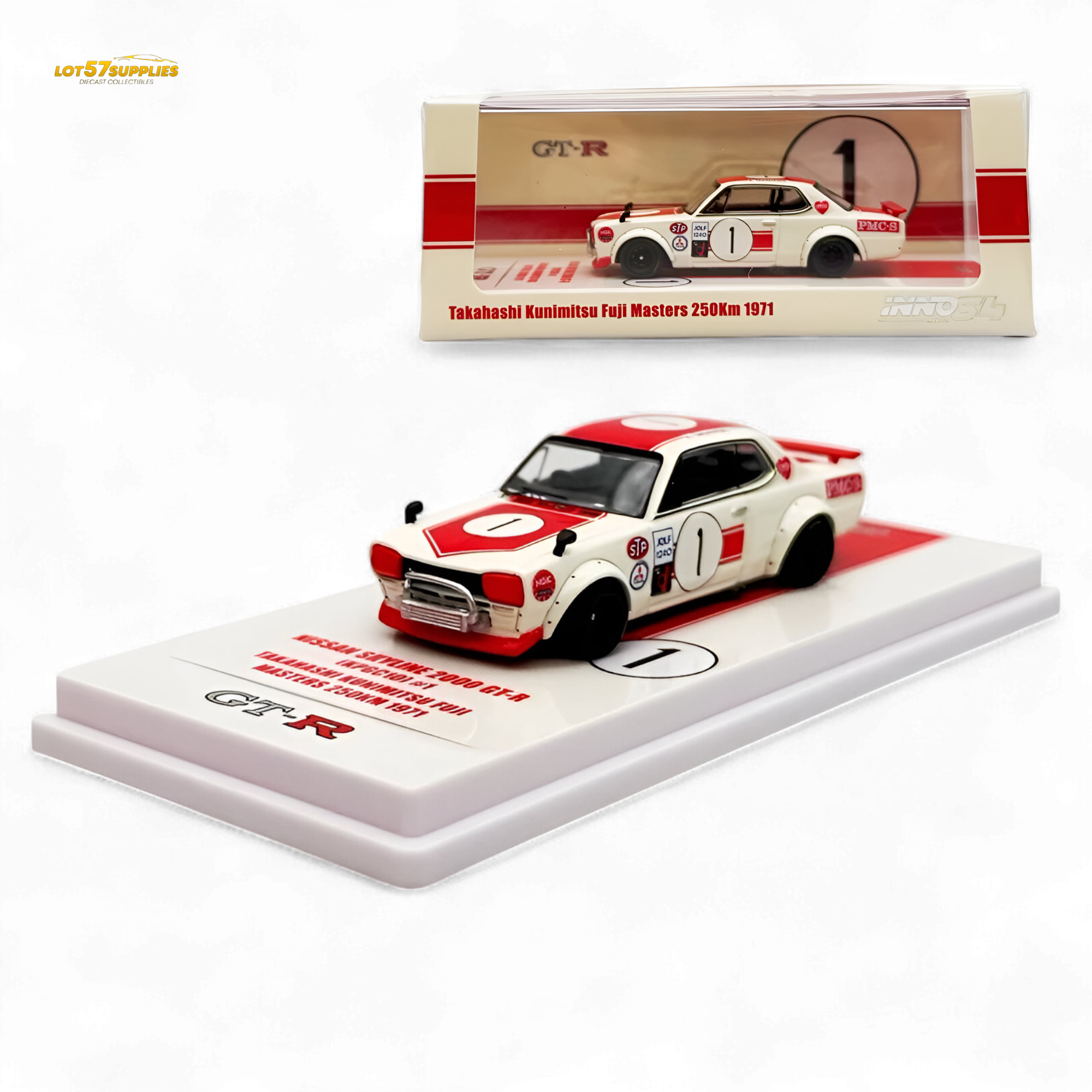 Inno64 Nissan Skyline 2000 GT-R KPGC10 #1 Takahashi Kunimitsu Fuji Masters 1971 1:64