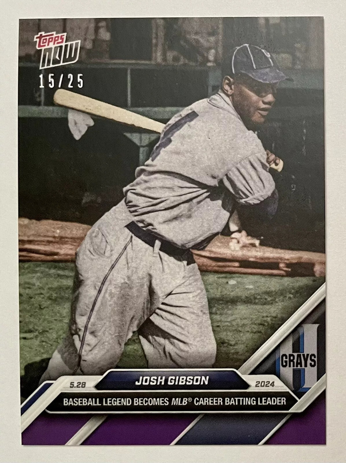 2024 Topps Now Josh Gibson #241 Purple #/241 Baseball Card