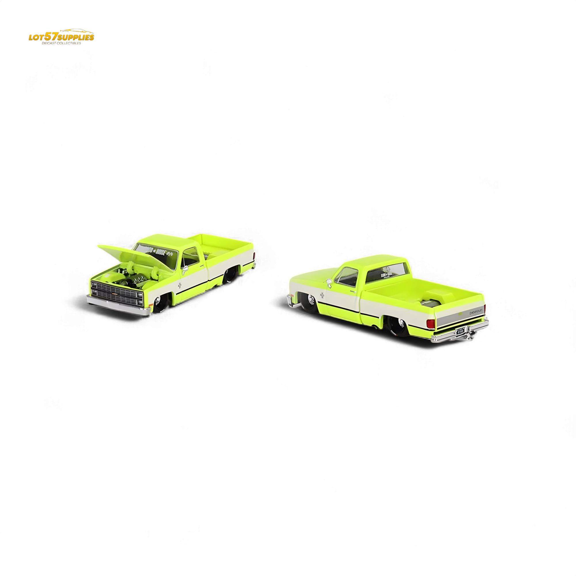 Mini GT x Kaido House Chevrolet Silverado FLO YELLOW 1:64 KHMG112