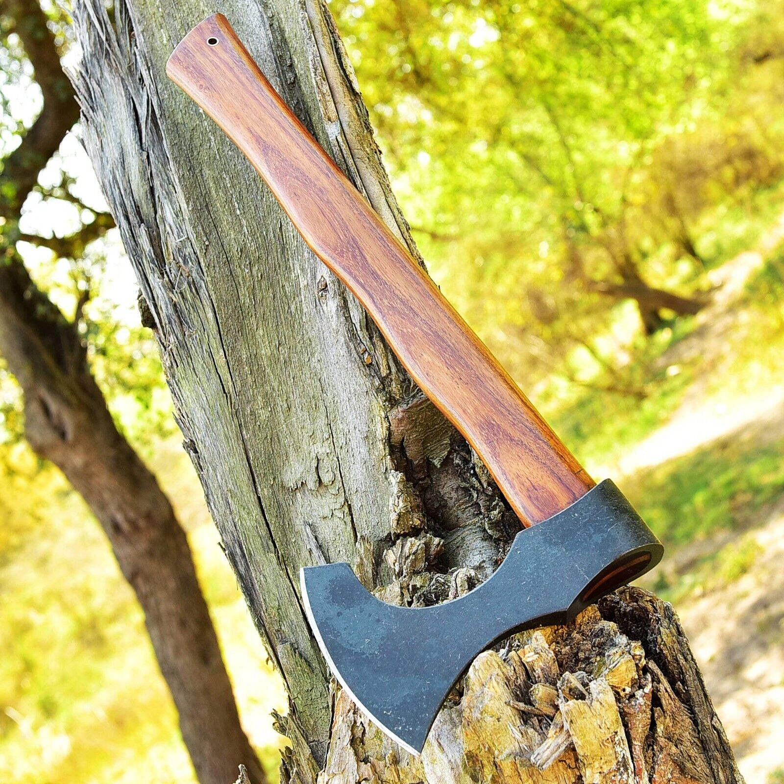 Custom Handmade Acid Washed High Carbon Steel Viking Tomahawk Axe