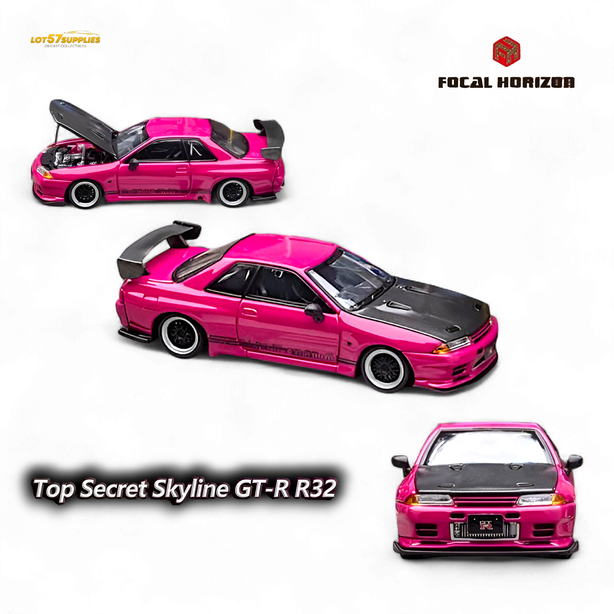 Focal Horizon Skyline GT-R R32 Top Secret Pink 1:64