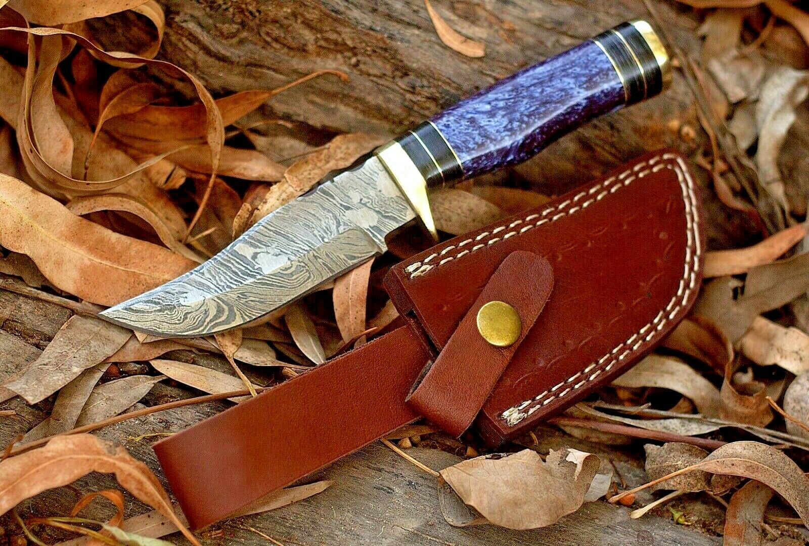 Custom Handmade Damascus Steel Hunting Knife