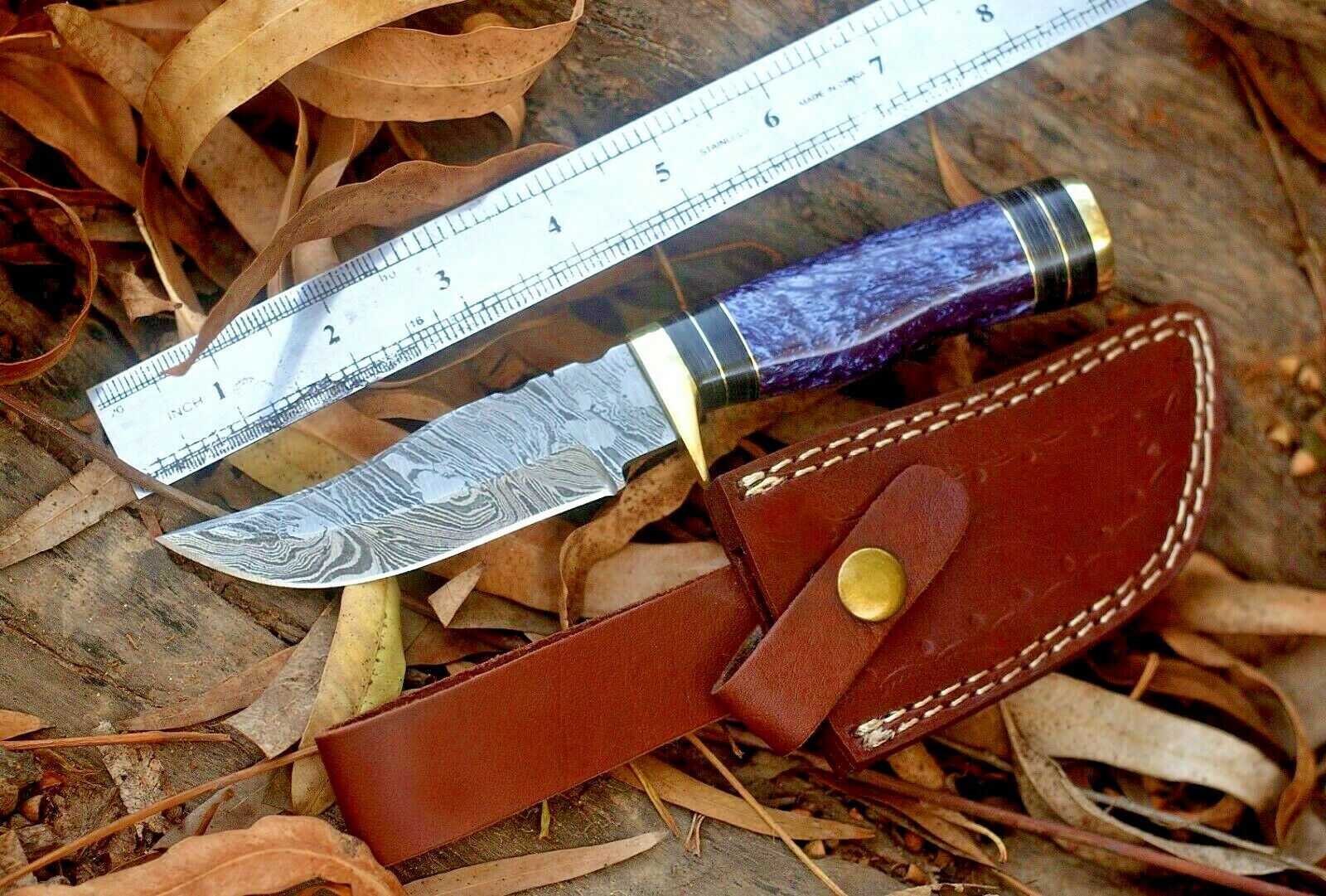 Custom Handmade Damascus Steel Hunting Knife