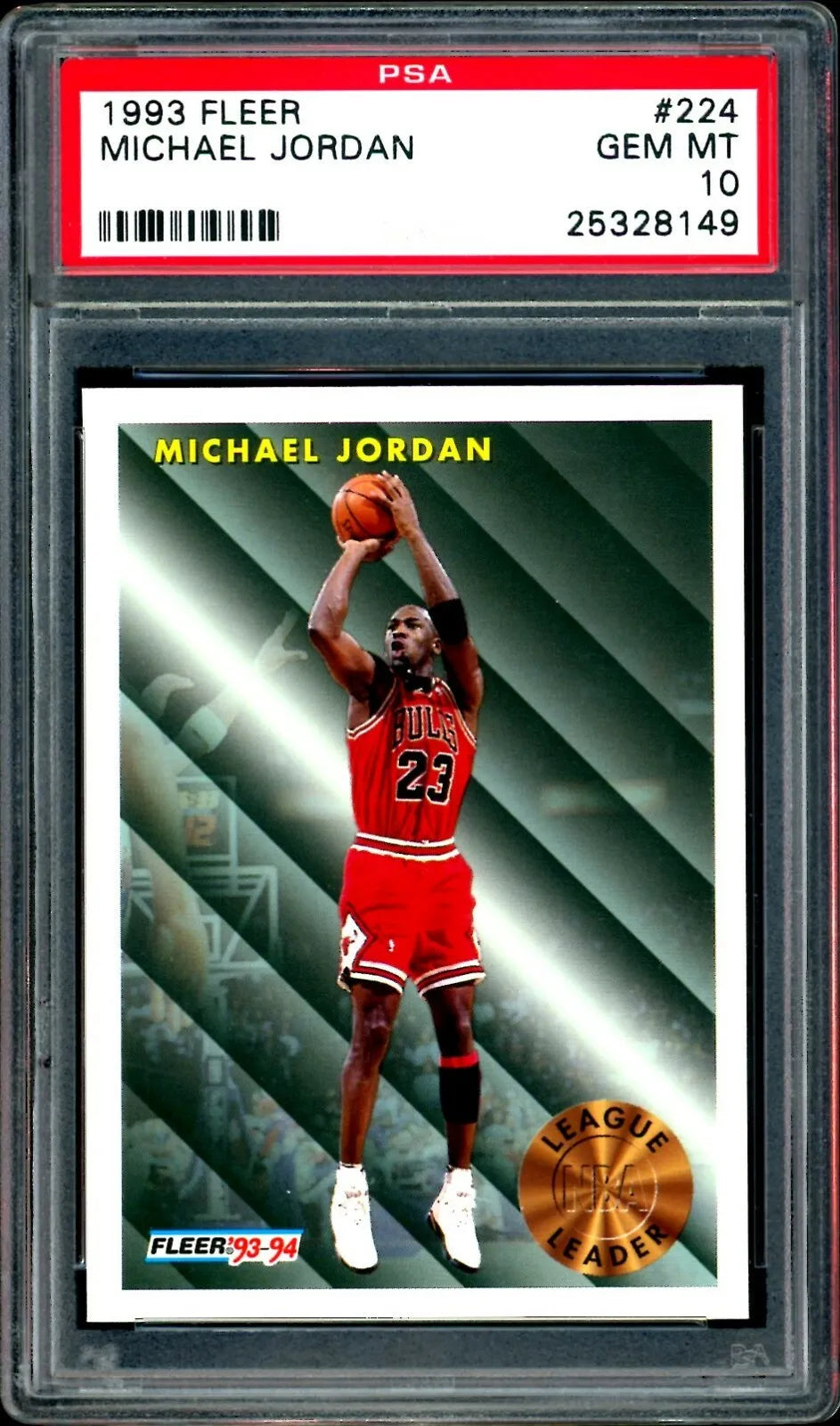 michael jordan graded 10 card Graded 1993 Fleer Michael Jordan #224 Basketball Card PSA 10 Gem Mint