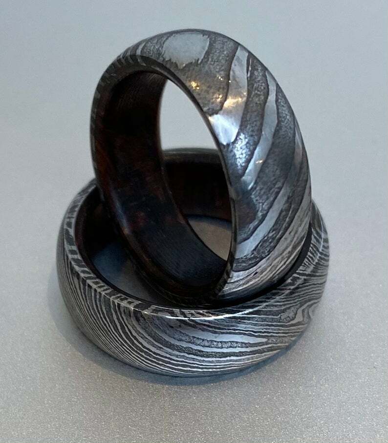 Custom Damascus Steel Wedding Ring