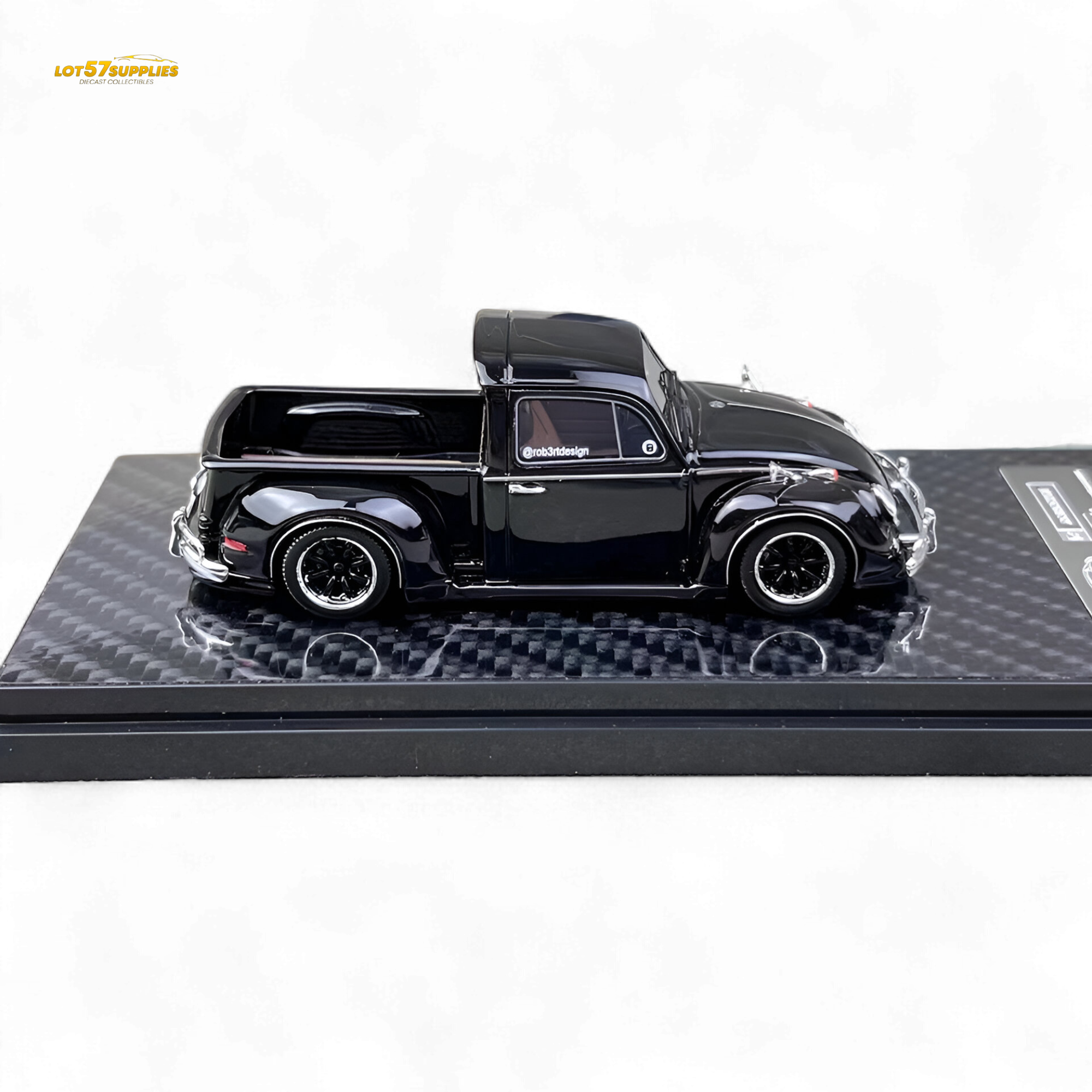 YM Model X Robert Design Volkswagen Beetle Pickup Truck FUSCUP in Black 1:64 Limited to 499 Pcs
