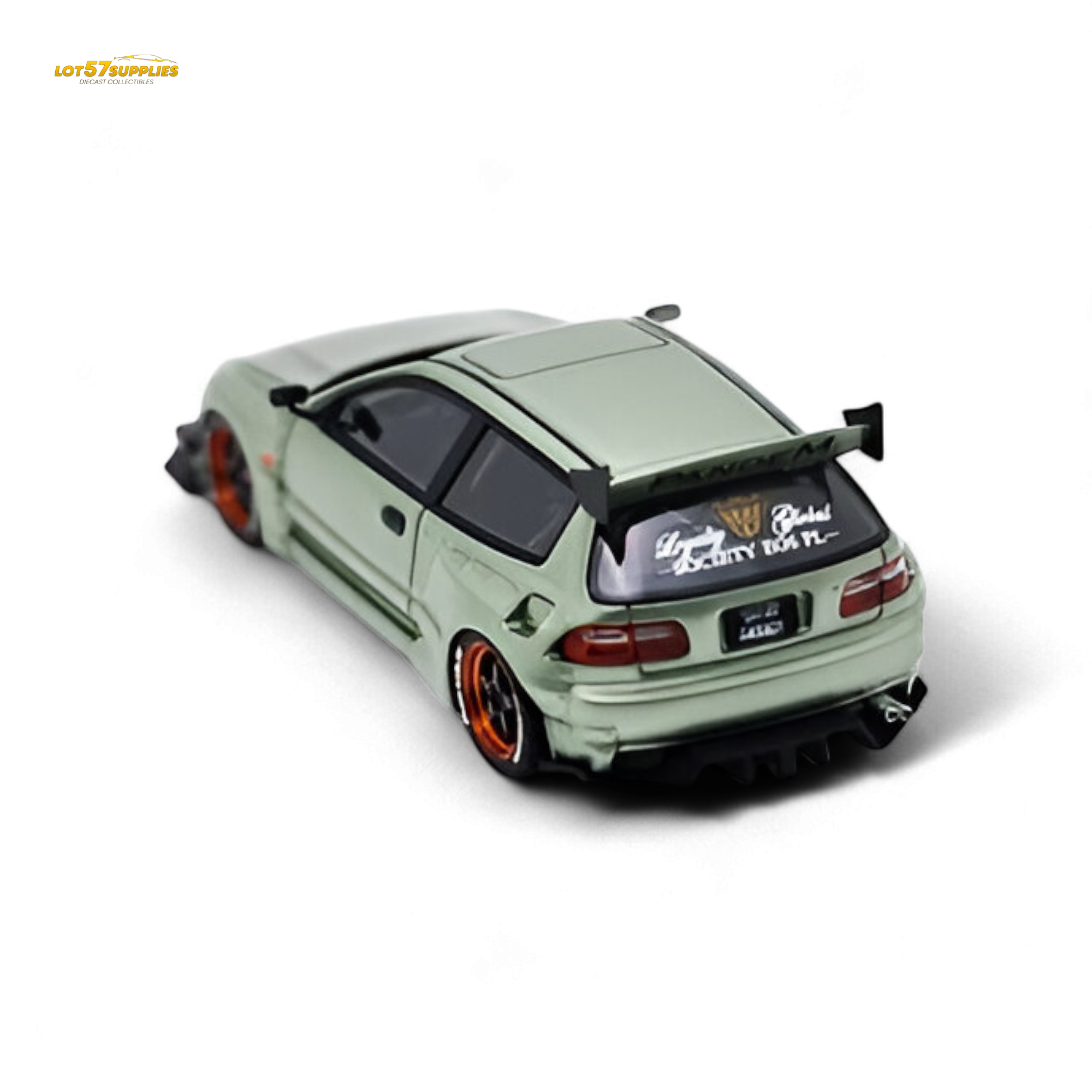 YM Model Honda Civic Pandem EG4 K20 Modified Bronze Green 1:64 Limited to 399 PCS