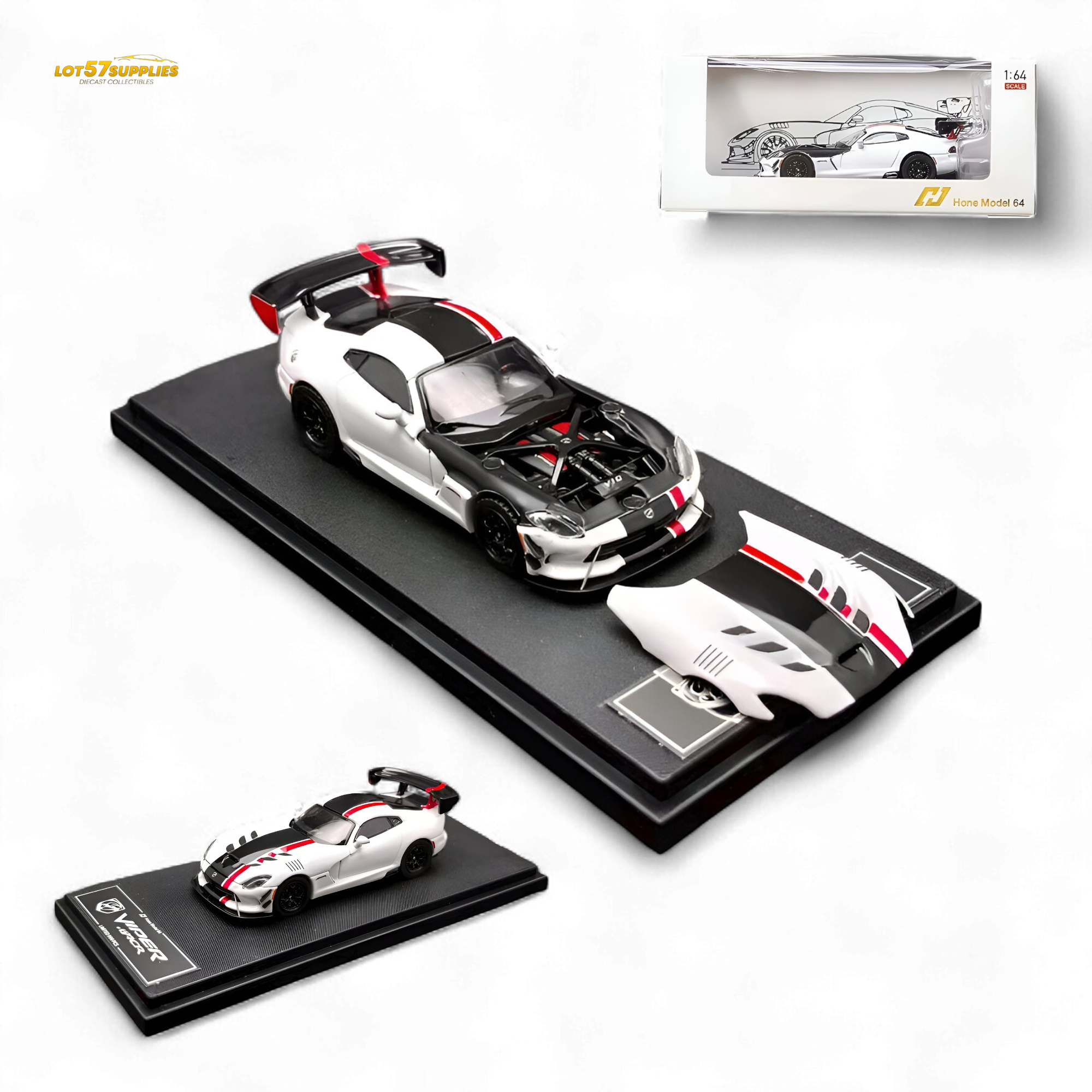 Hone Model Dodge VIPER ACR - Viper White 1:64