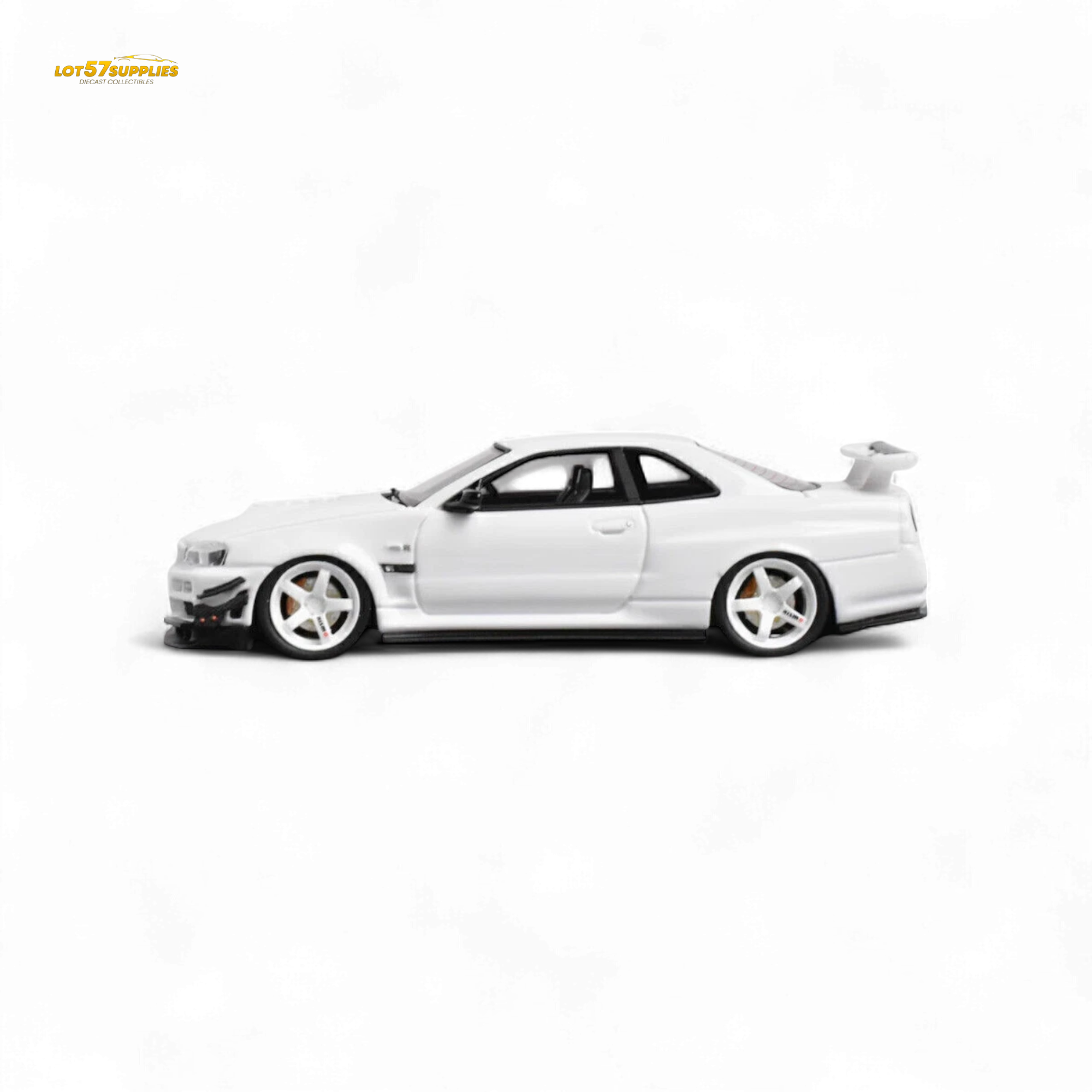 Error404 Model Nissan Skyline GT-R (R34) Custom Solid White 1:64
