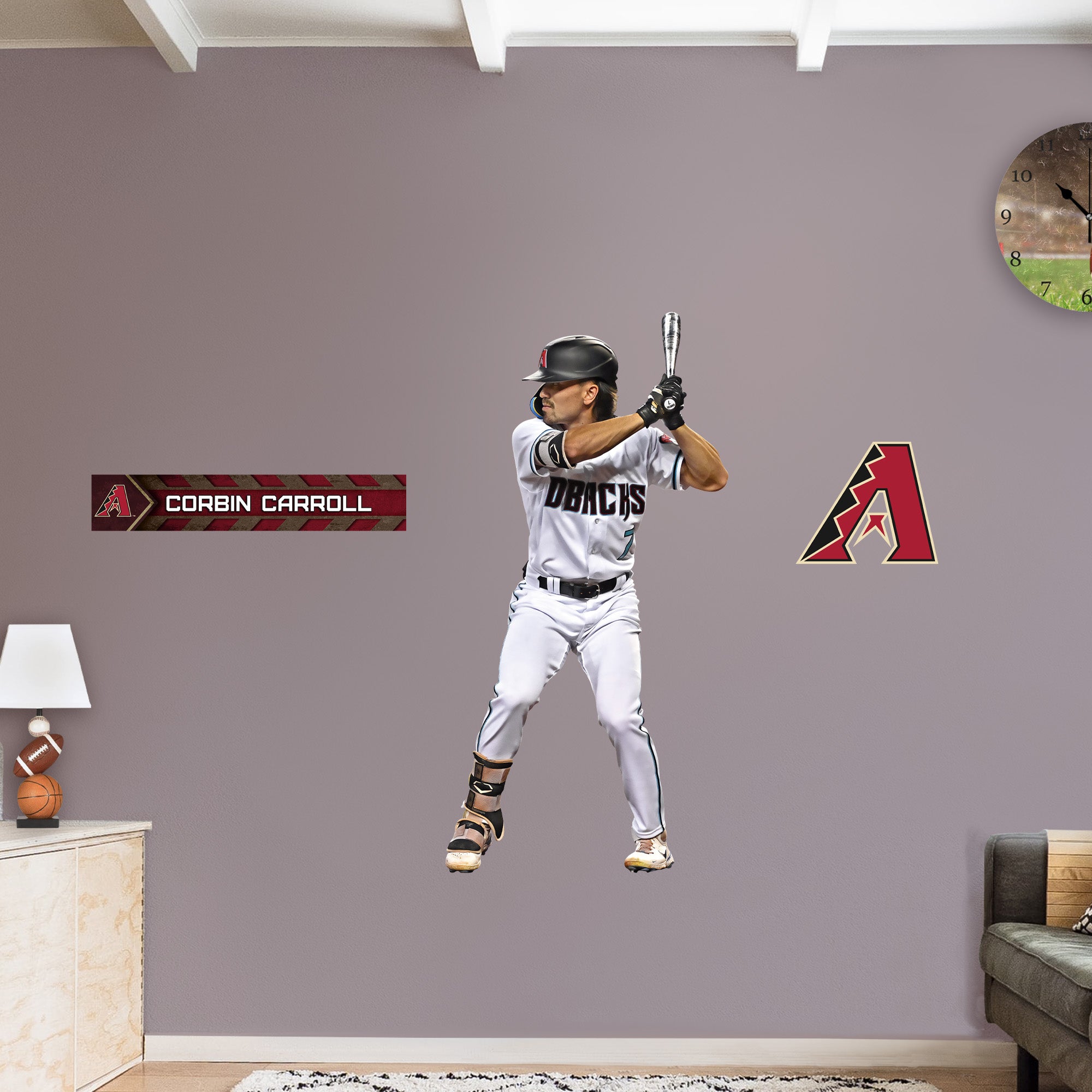 Corbin Carroll - RealBig Collection - Official MLB - Arizona Diamondbacks - Reusable Vinyl Wall Decals #1