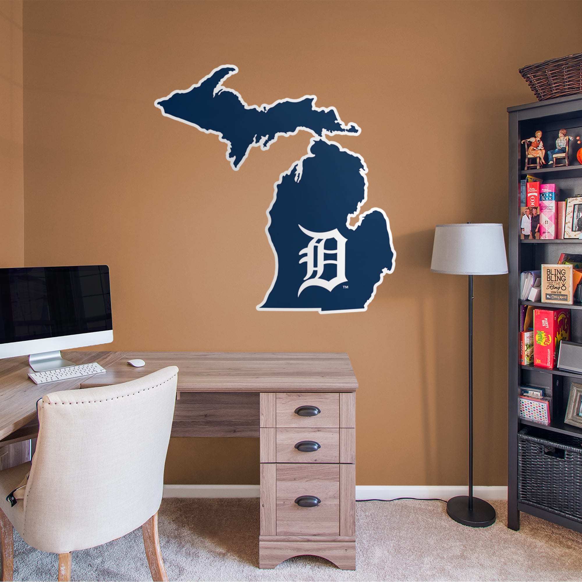 Detroit Tigers - RealBig State of Michigan Collection - Official MLB - Reusable Vinyl Wall Decals
