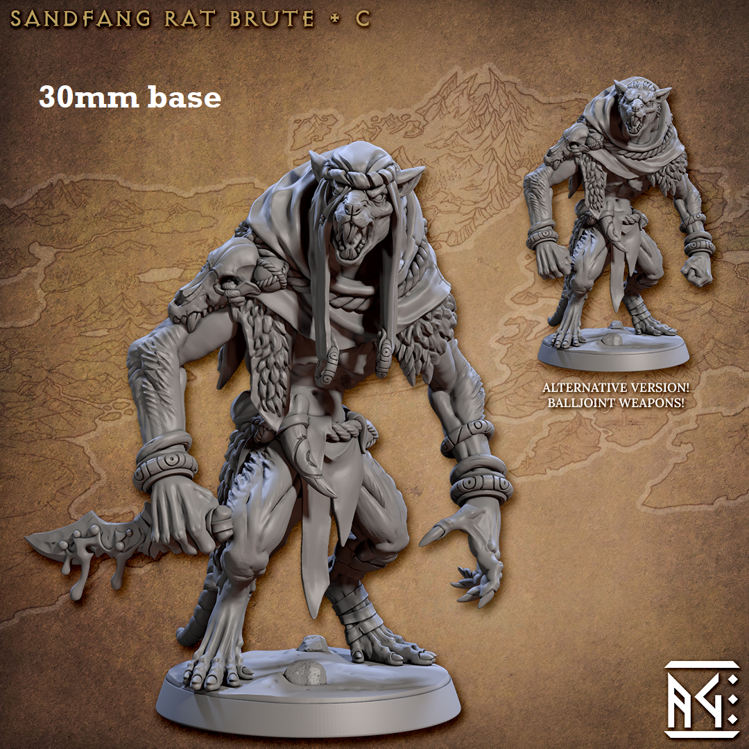 Sandfang Rat Brute: Sculpt C (Male Ratkin Fighter)