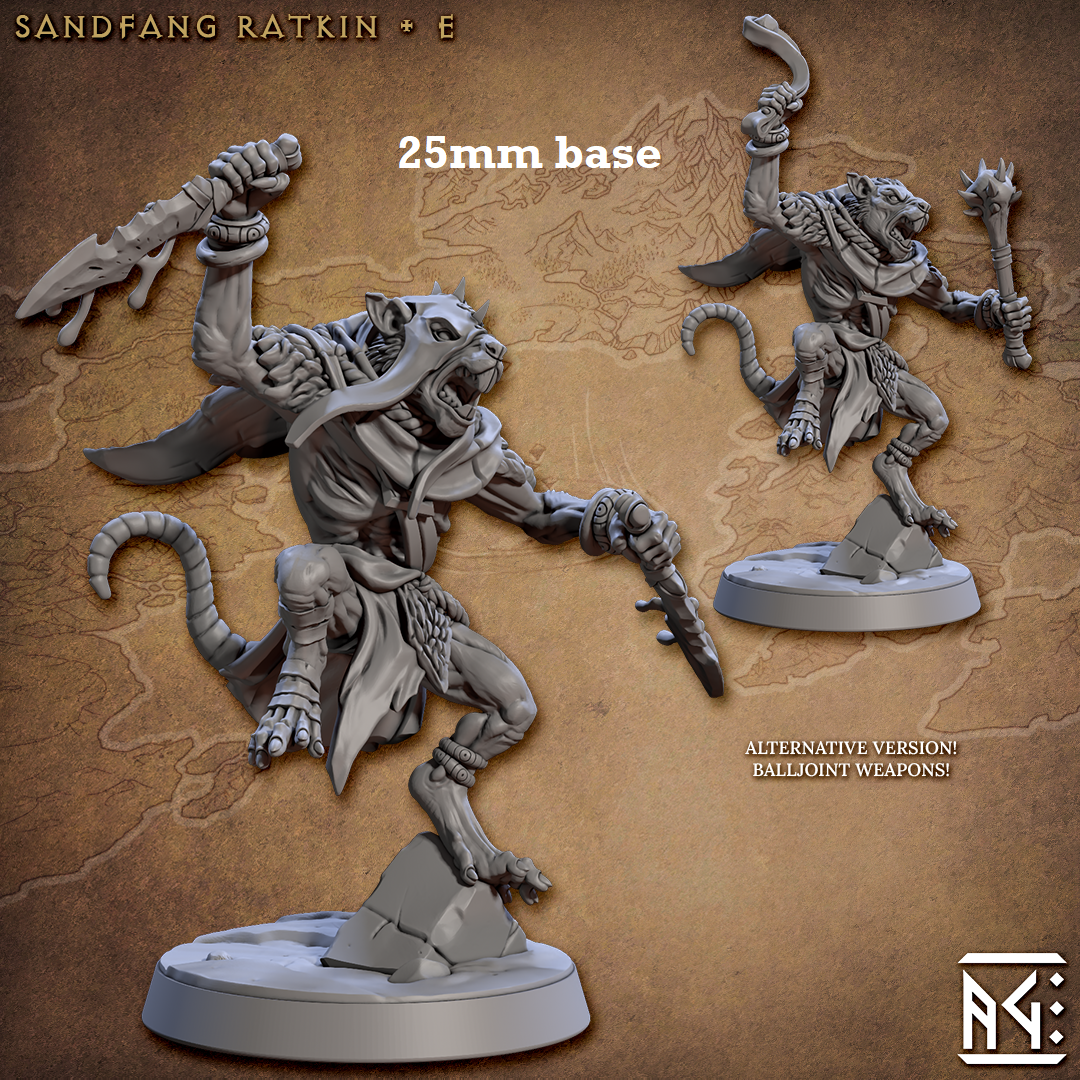 Sandfang Ratkin: Sculpt E (Male Ratkin Assassin)