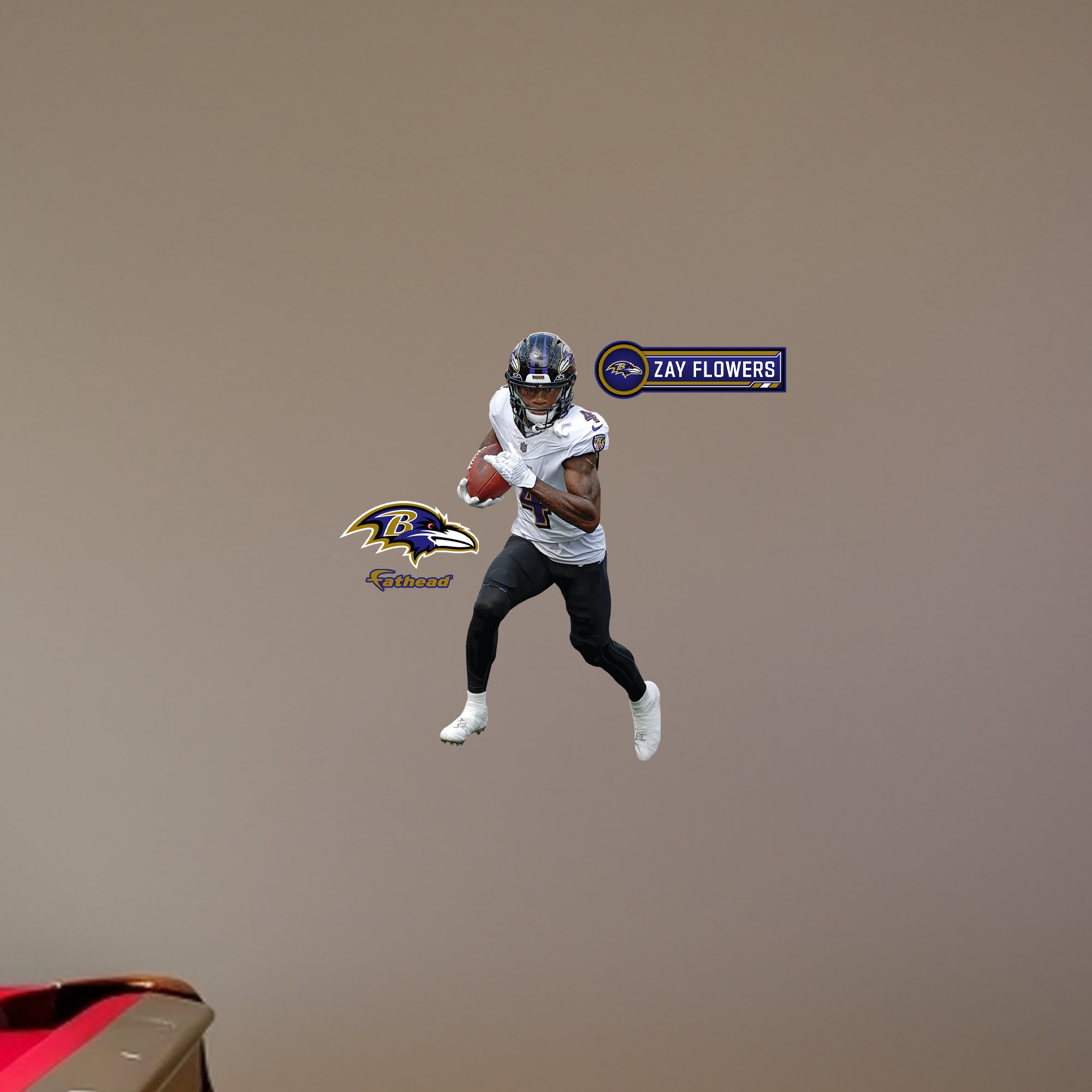 Zay Flowers - RealBig Collection - Official NFL - Baltimore Ravens - Reusable Vinyl Wall Decals