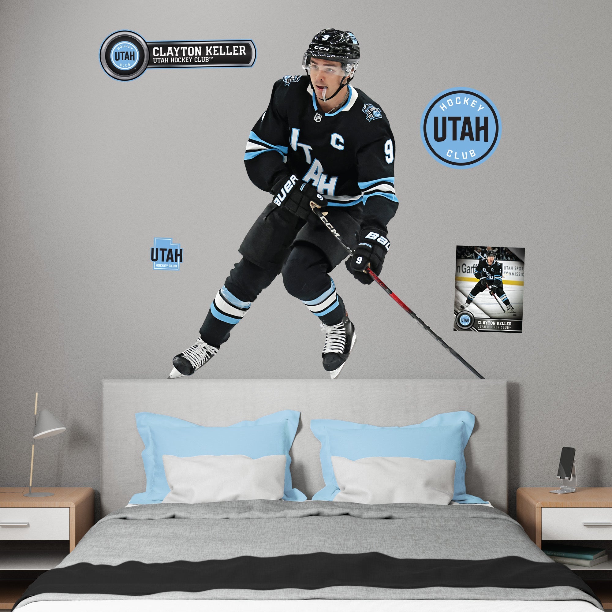 Clayton Keller - Realbig Collection - Official NHL - Utah Mammoth - Reusable Vinyl Wall Decals